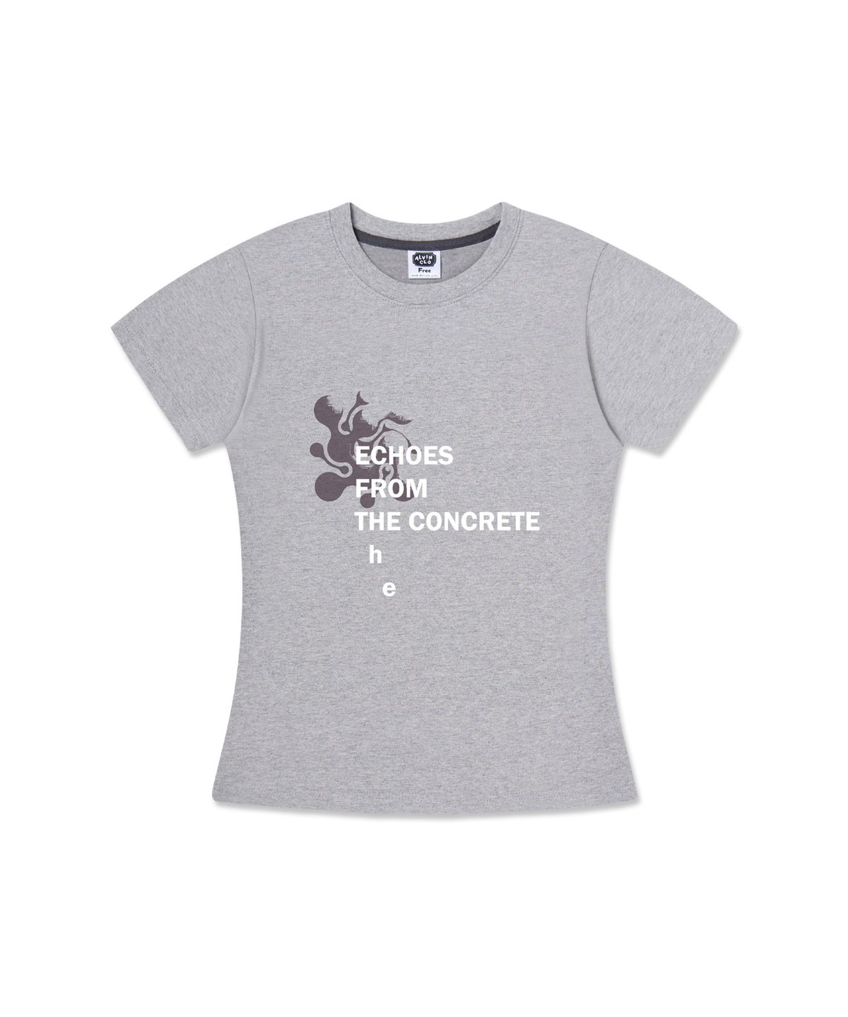 앨빈클로(ALVINCLO) [우먼] CONCRETE 세미크롭 반팔티 AST3701 (3COLOR)