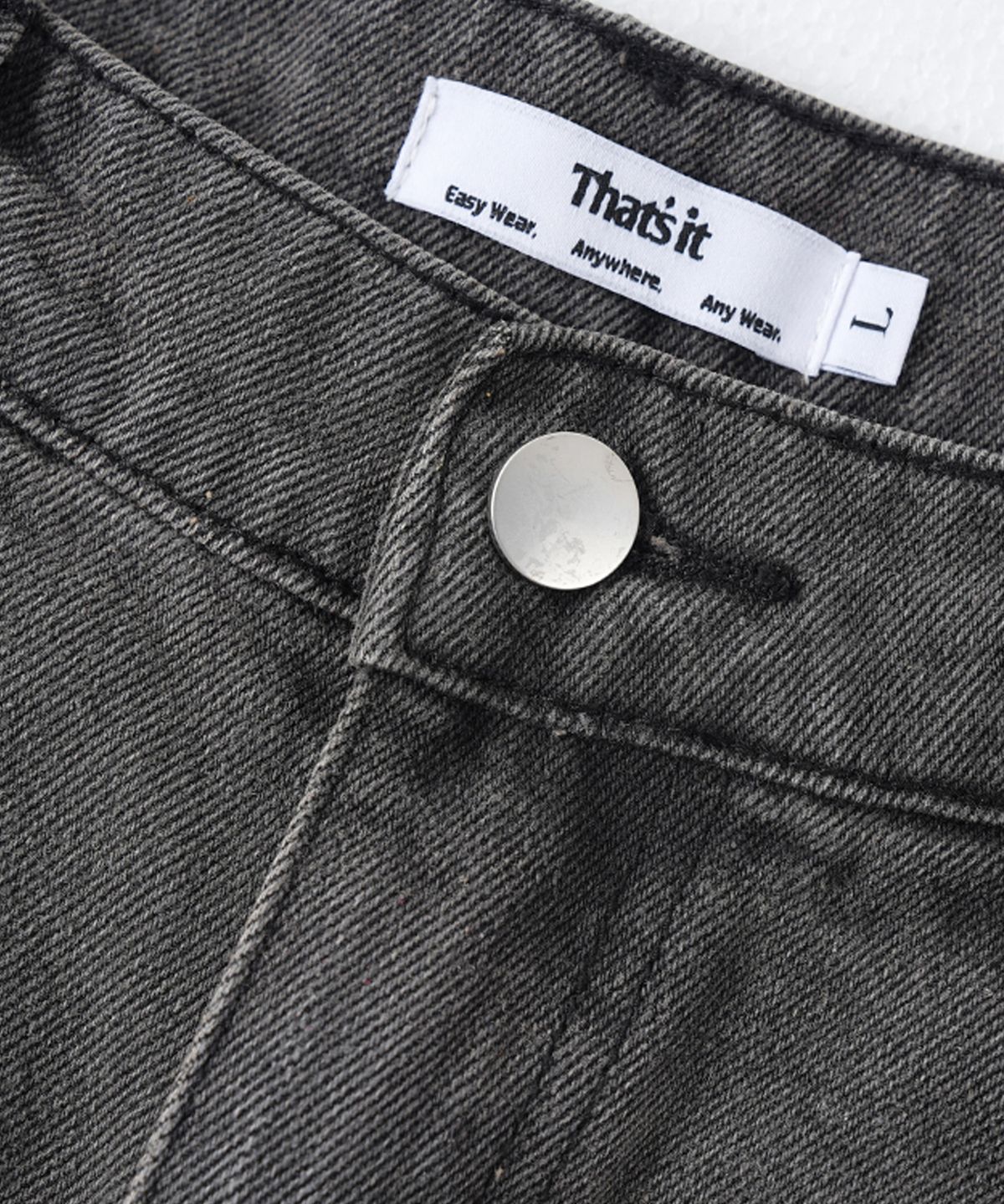 뎃츠잇(THAT'S IT) 매일입는 원턱 카펜터 버뮤다 데님팬츠 챠콜
