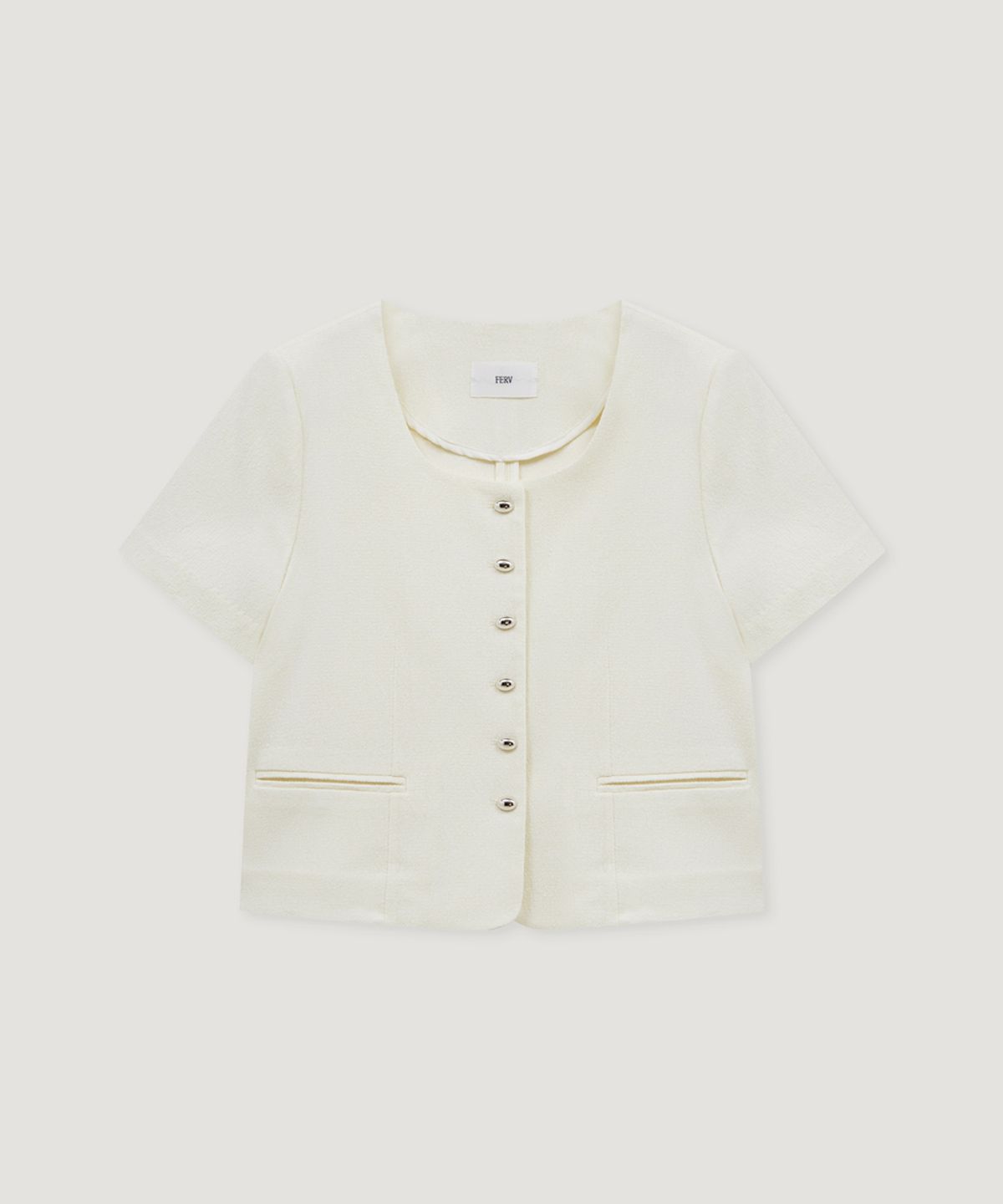 페르브(FERV) Summer Tweed Half Jacket - Ivory