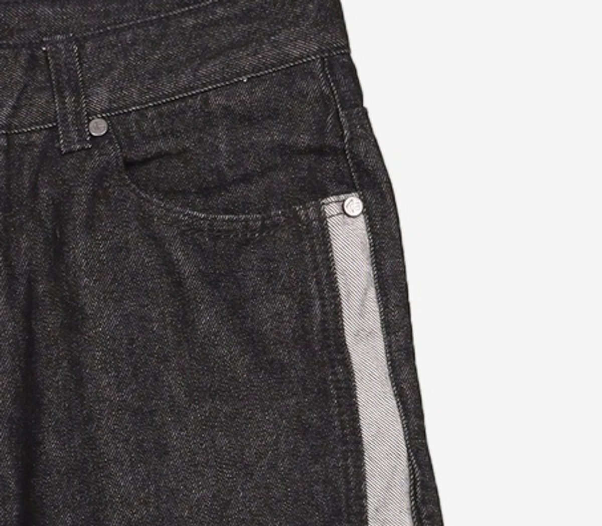 애드오프(ADDOFF) WAVE CURL LINE WIDE DENIM PANTS BLACK 50