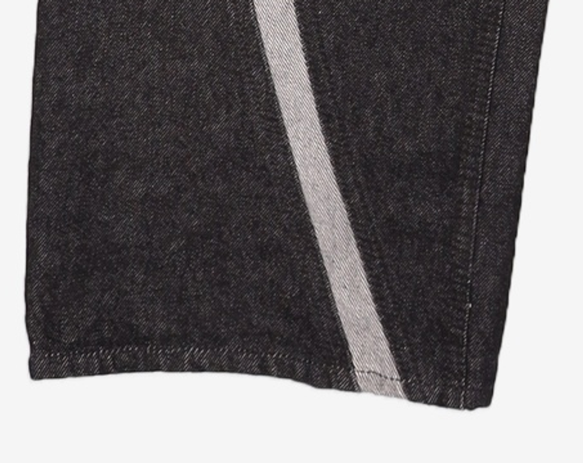 애드오프(ADDOFF) WAVE CURL LINE WIDE DENIM PANTS BLACK 50