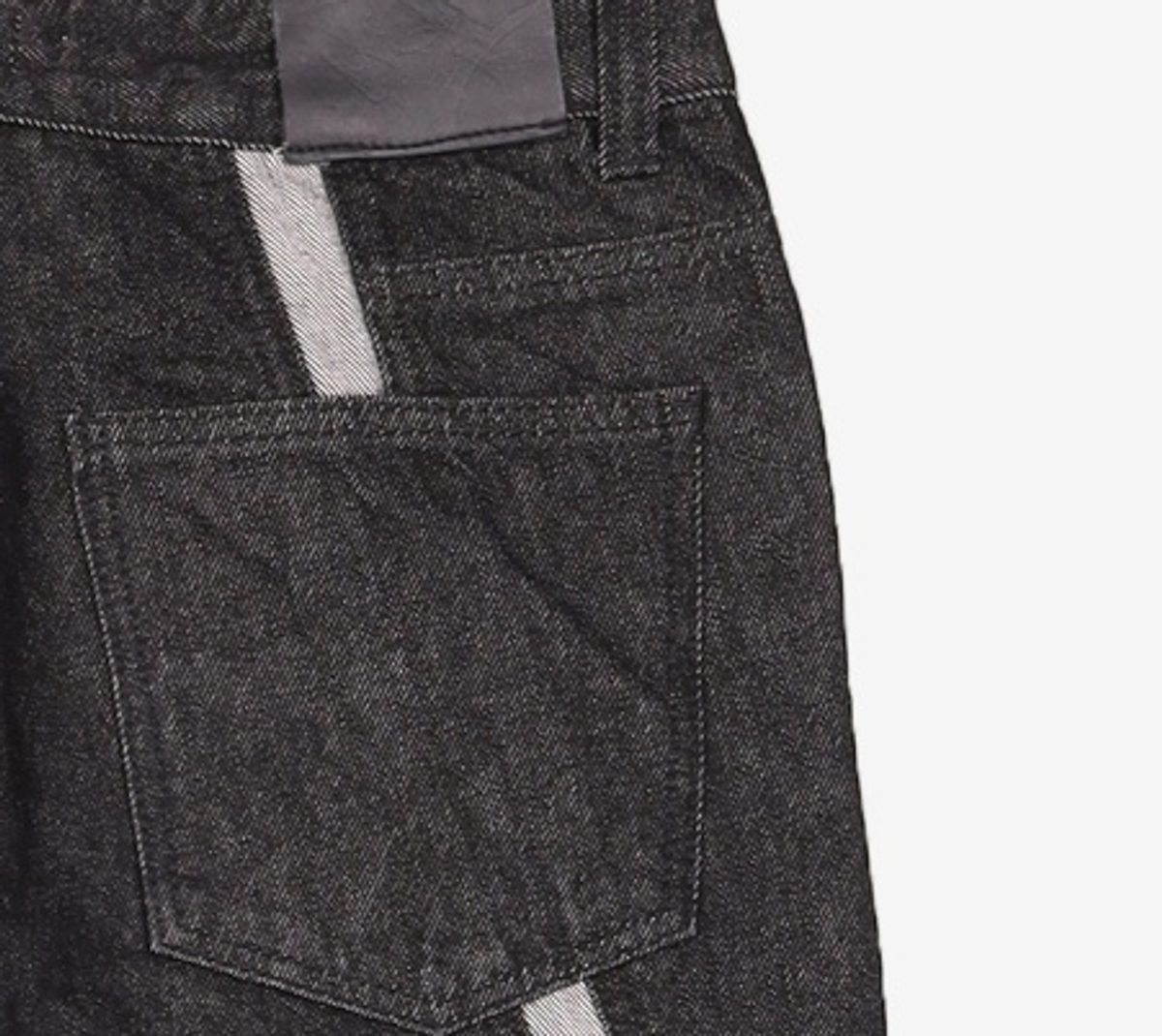 애드오프(ADDOFF) WAVE CURL LINE WIDE DENIM PANTS BLACK 50