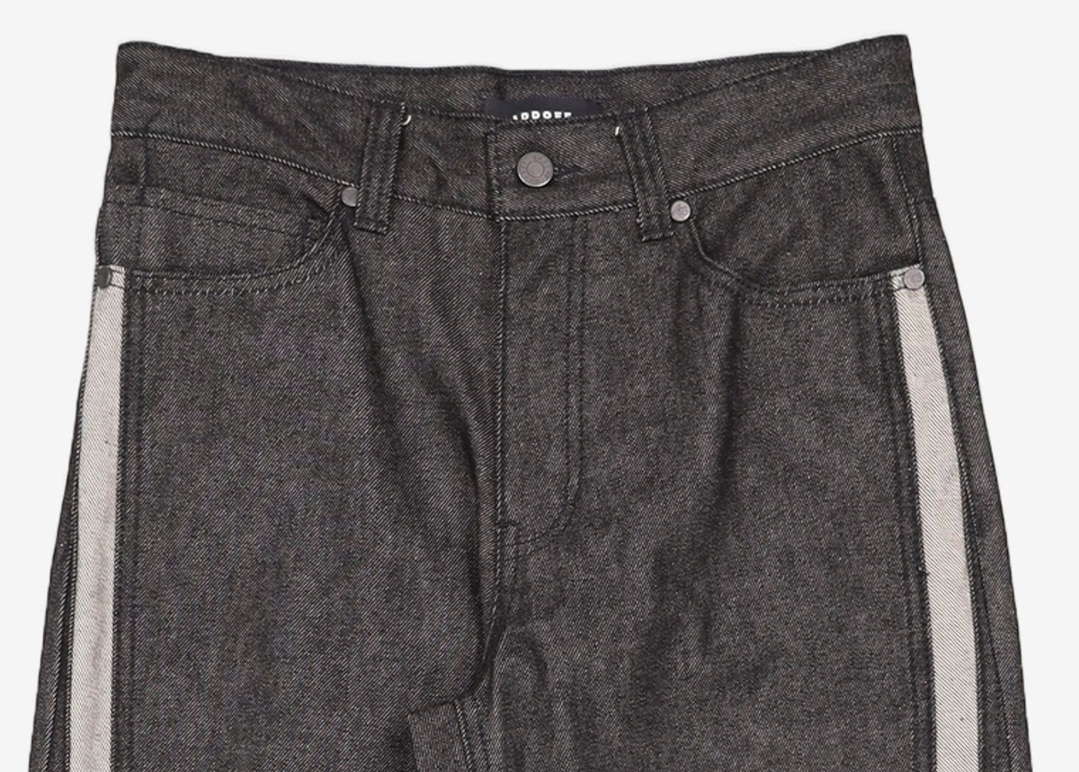 애드오프(ADDOFF) WAVE CURL LINE WIDE DENIM PANTS BLACK 46
