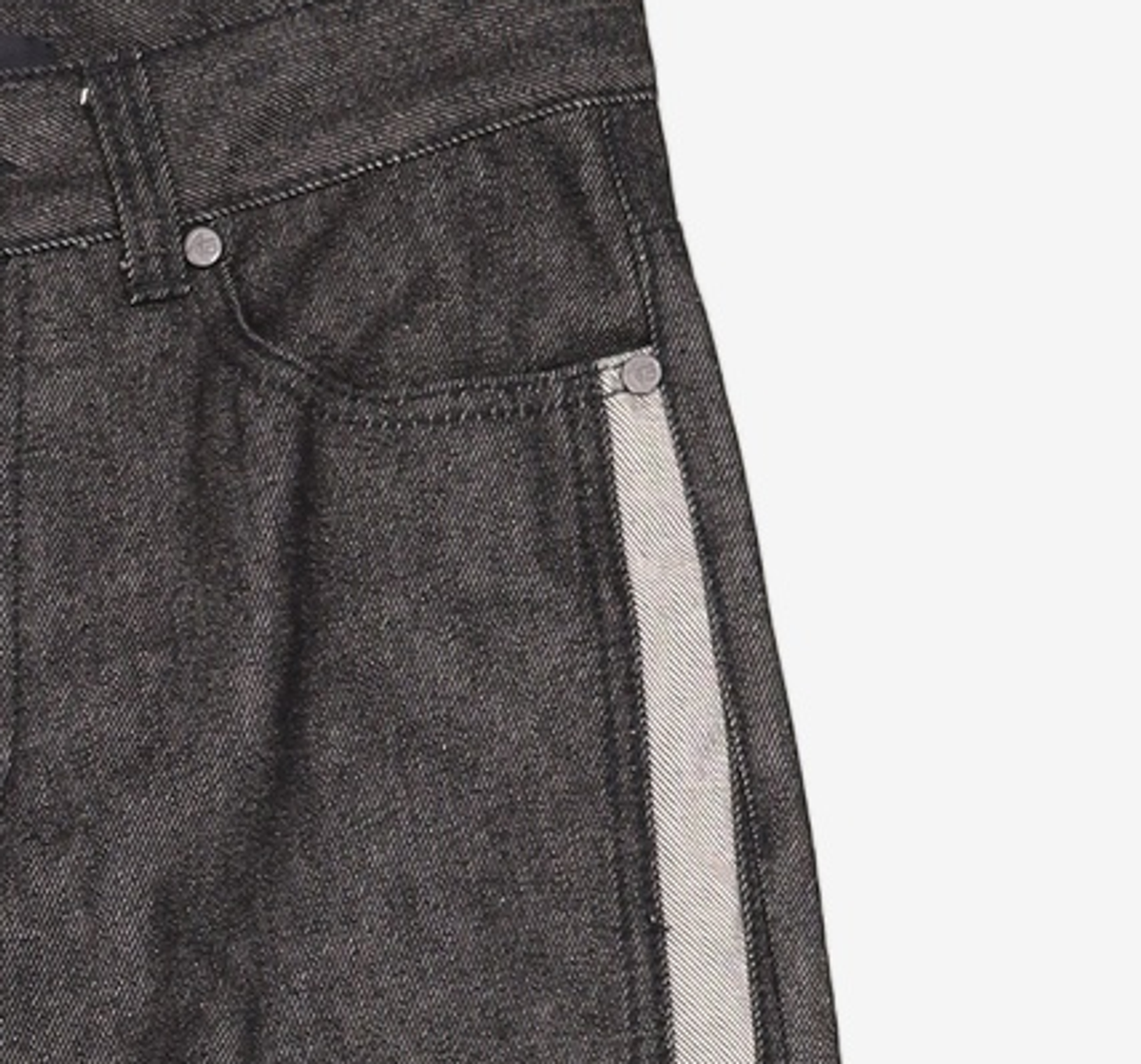 애드오프(ADDOFF) WAVE CURL LINE WIDE DENIM PANTS BLACK 46