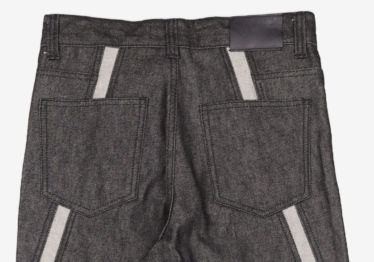 애드오프(ADDOFF) WAVE CURL LINE WIDE DENIM PANTS BLACK 46