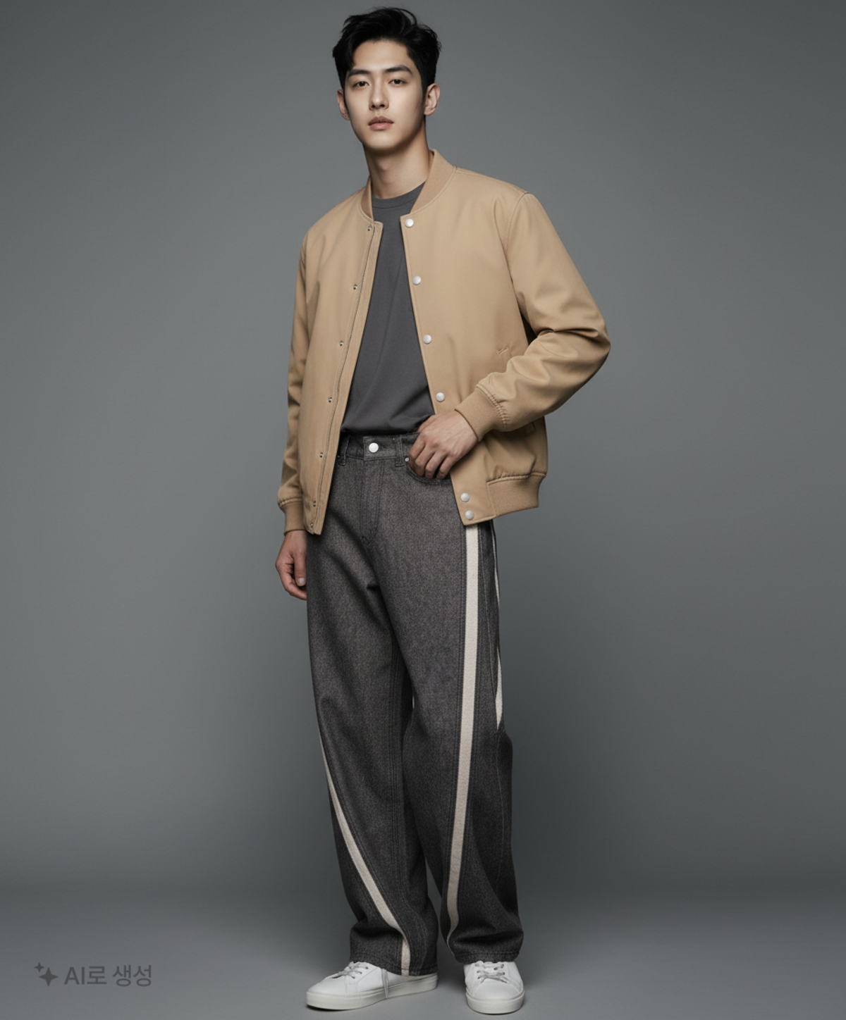 애드오프(ADDOFF) WAVE CURL LINE WIDE DENIM PANTS BLACK 46