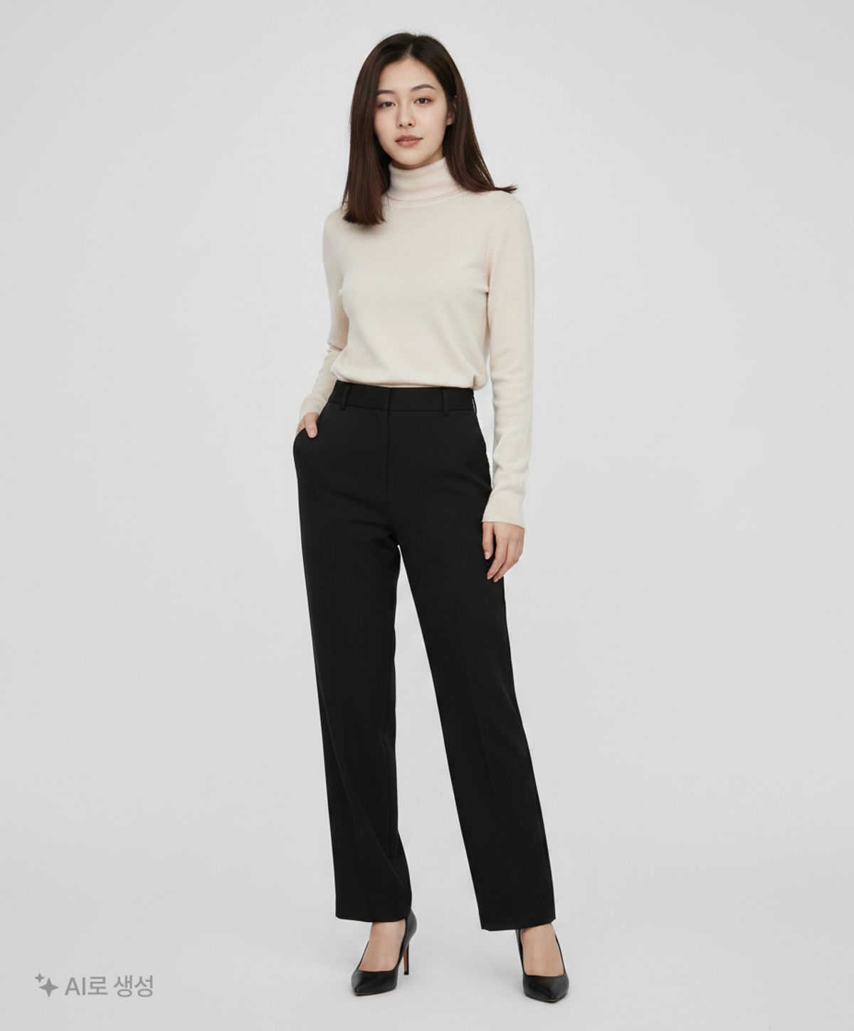 버커루(BUCKAROO) 유니 R/N/P BASIC 터틀넥 풀오버 B214KT040P L