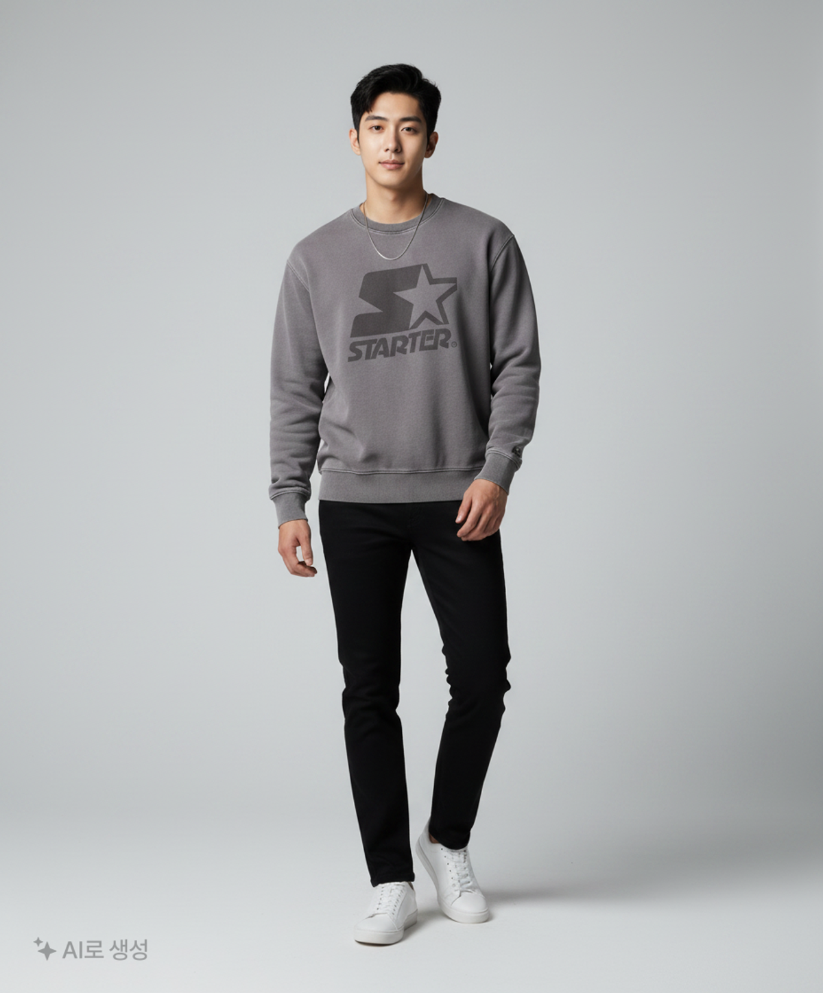 스타터(STARTER) 빅로고 피그먼트 스웨트 셔츠 (브라운) SA241IMM04_BRN L
