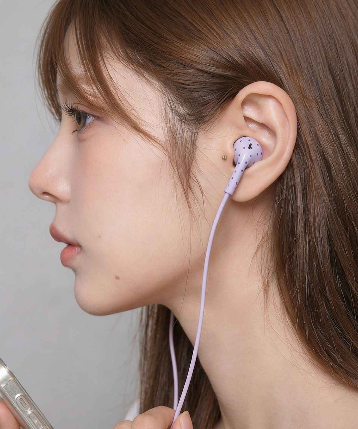 누아트(NUART) [별/도트패턴] 유선 이어폰 C타입 8핀 라이트닝 오픈형 earphone 빈티지 Y2K 감성 레트로