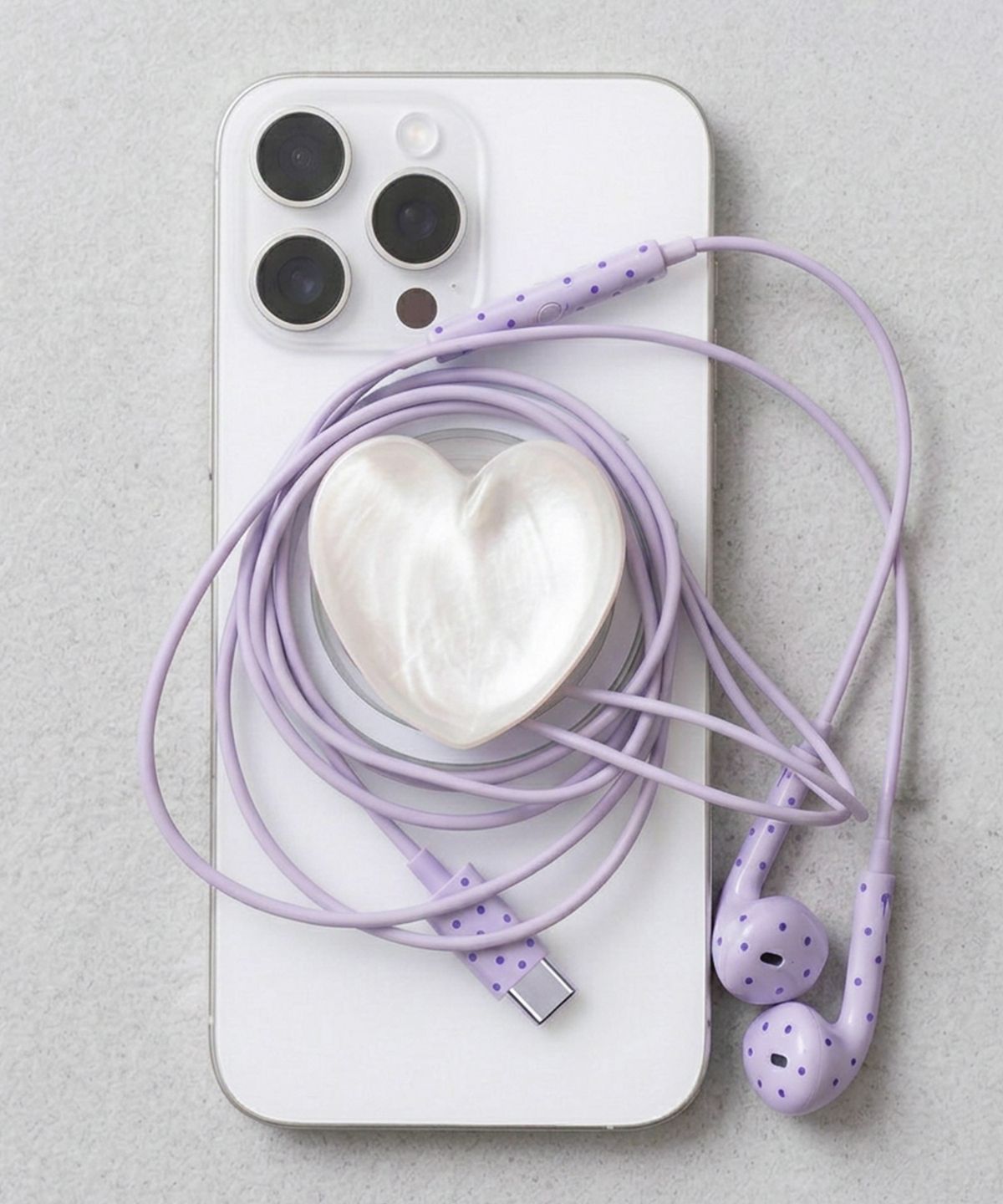 누아트(NUART) [별/도트패턴] 유선 이어폰 C타입 8핀 라이트닝 오픈형 earphone 빈티지 Y2K 감성 레트로