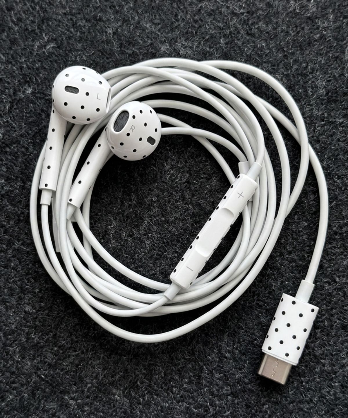 누아트(NUART) [별/도트패턴] 유선 이어폰 C타입 8핀 라이트닝 오픈형 earphone 빈티지 Y2K 감성 레트로