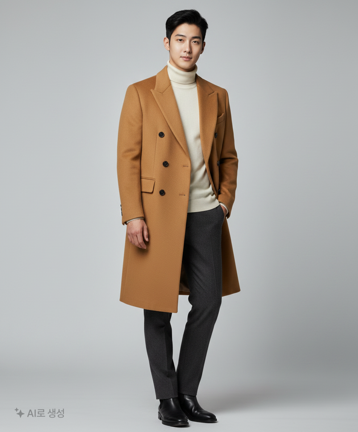 무신사 스탠다드(MUSINSA STANDARD) 겨울 더블 코트 L