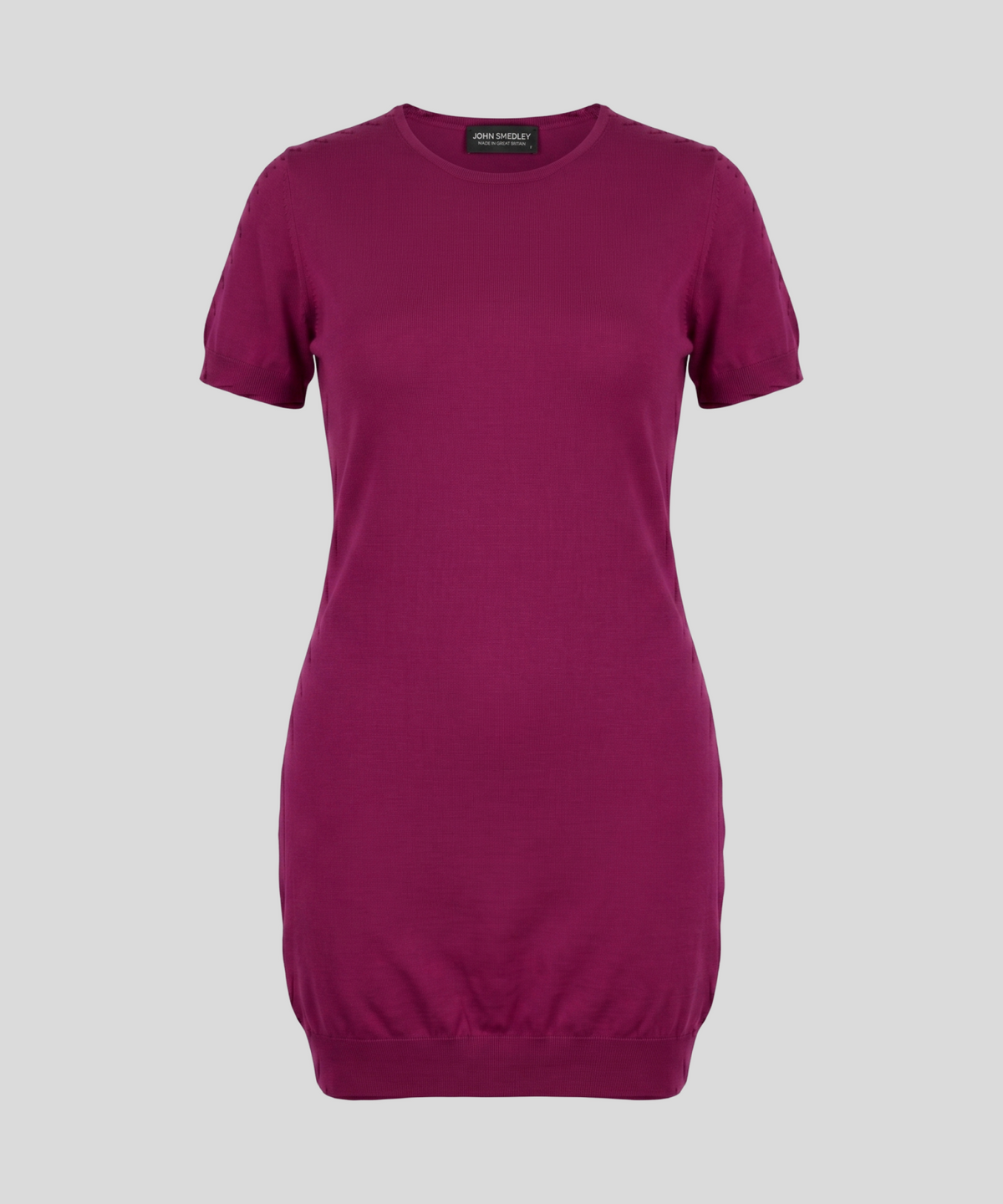 존 스메들리(JOHN SMEDLEY) GAIL Classic Half-Sleeve Midi Dress Sea Island Cotton Knit Heritage 7 Colors