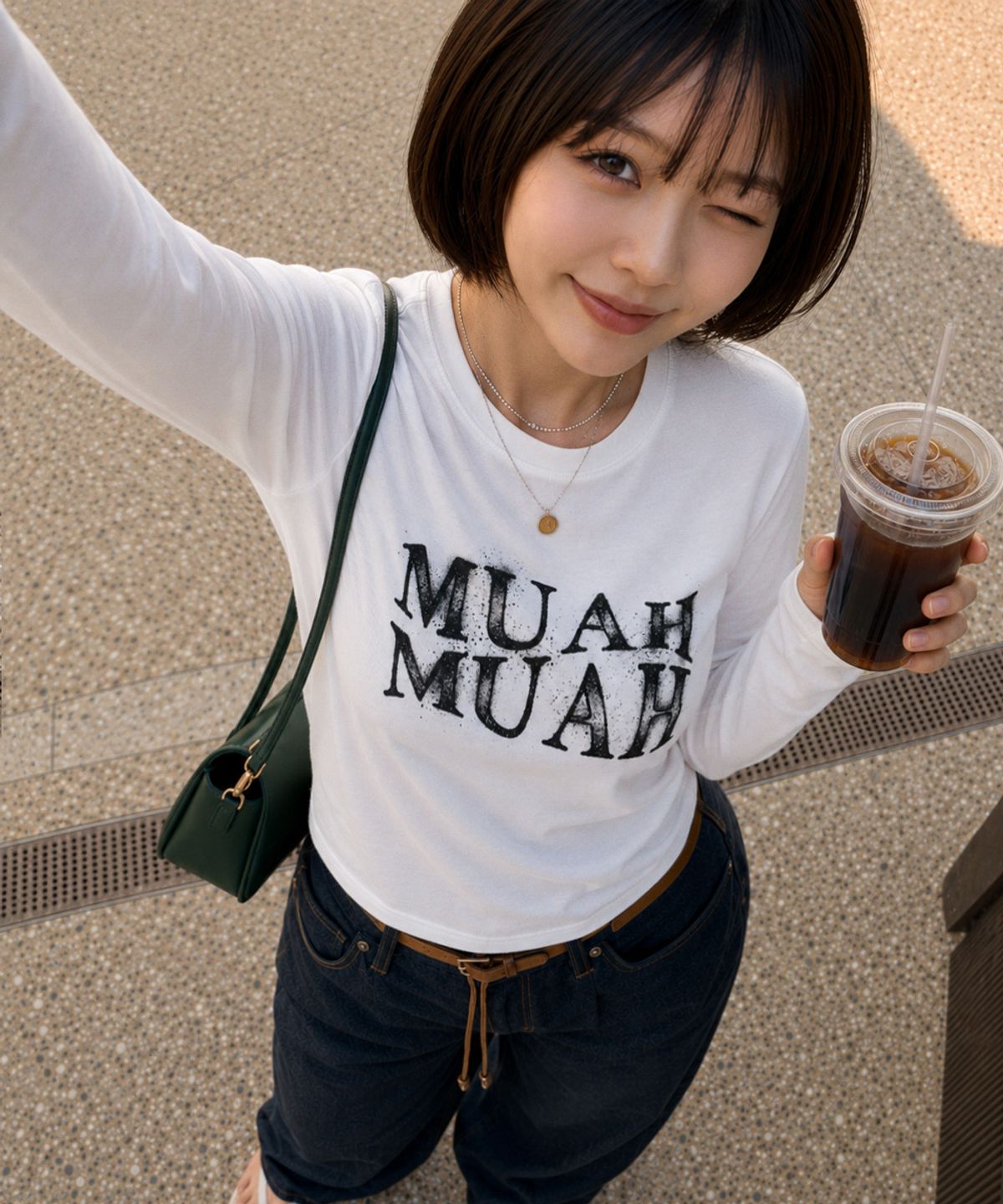 무아무아(MUAHMUAH) 스프레이드 웨이브 긴팔티 [화이트]