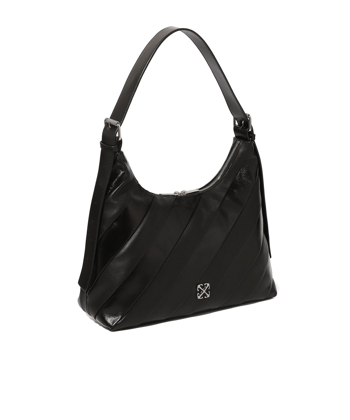 오프화이트(OFF-WHITE) Stripe Hobo Bag (Black)