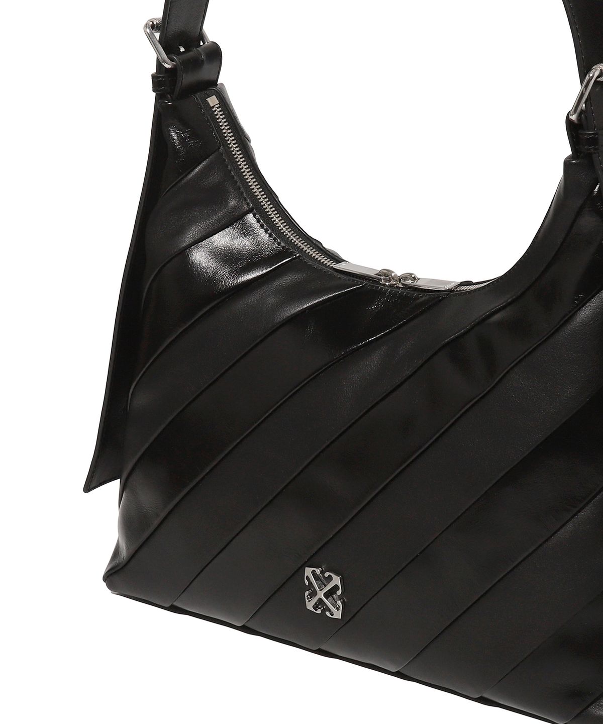 오프화이트(OFF-WHITE) Stripe Hobo Bag (Black)