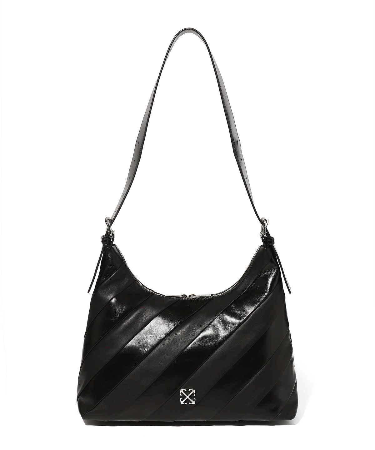 오프화이트(OFF-WHITE) Stripe Hobo Bag (Black)