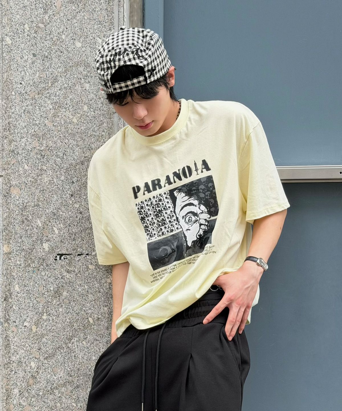 스켈리웩(SCALLYWAG) PARANOIA Overfit T-shirt[Lemon]
