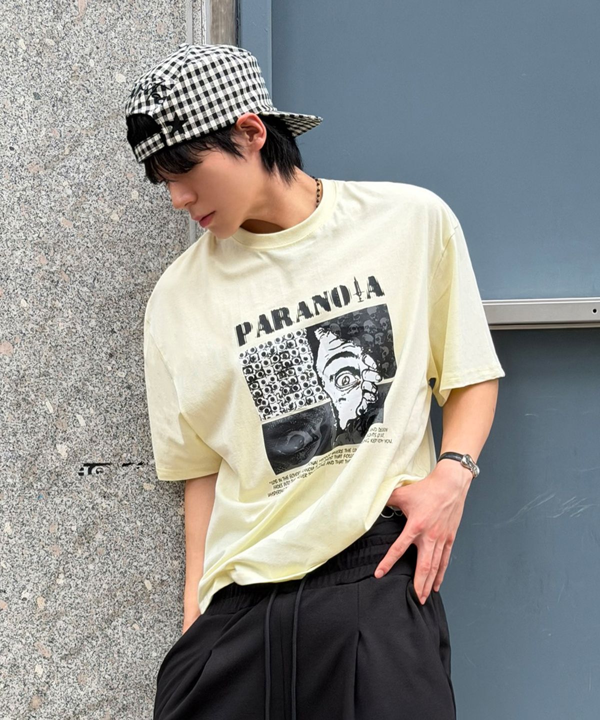 스켈리웩(SCALLYWAG) PARANOIA Overfit T-shirt[Lemon]