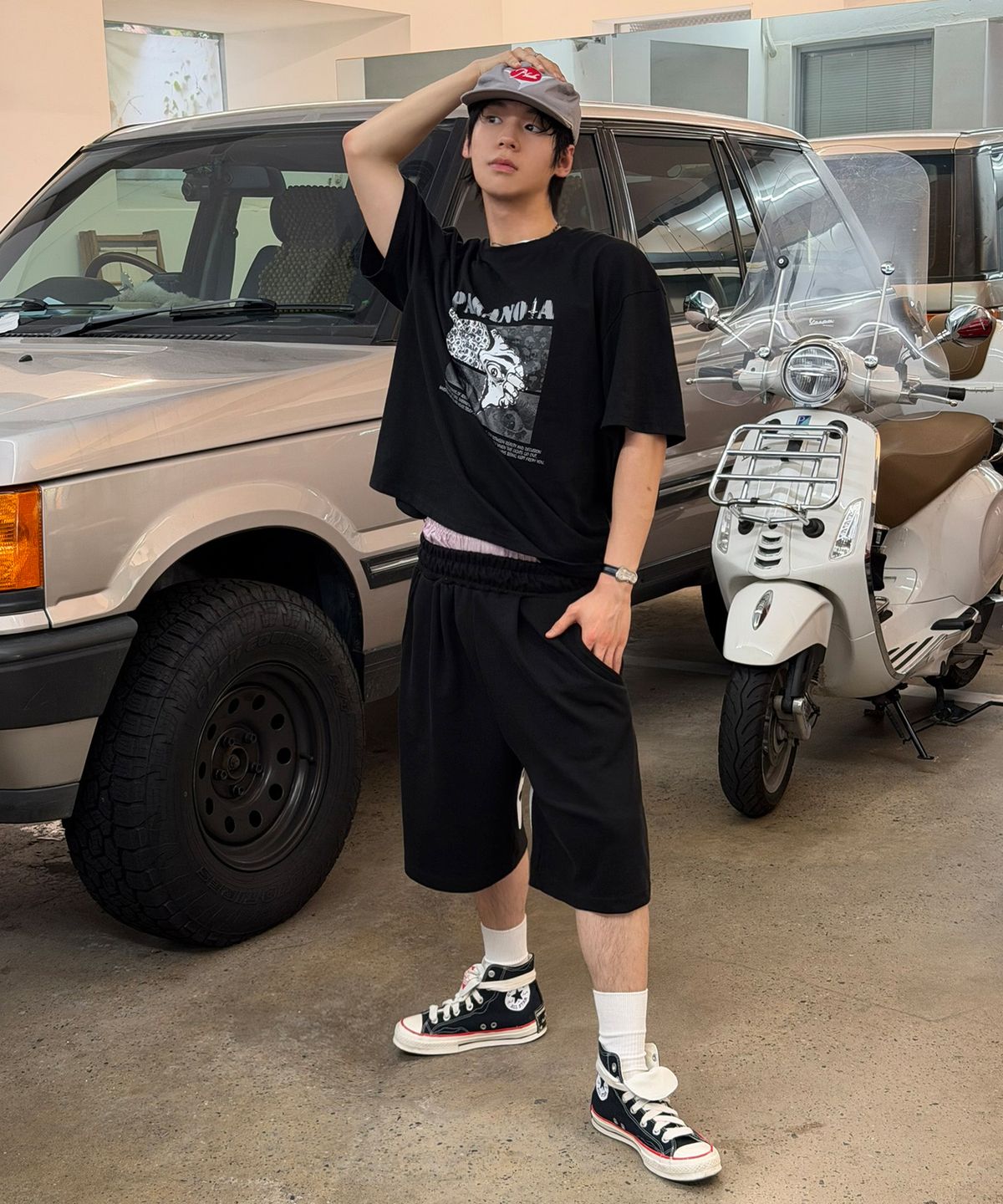 스켈리웩(SCALLYWAG) PARANOIA Overfit T-shirt[Black]