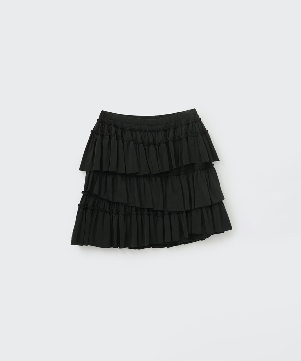 코스모스(COSMOSS) LAYERED FRILL SKIRT (BLACK)