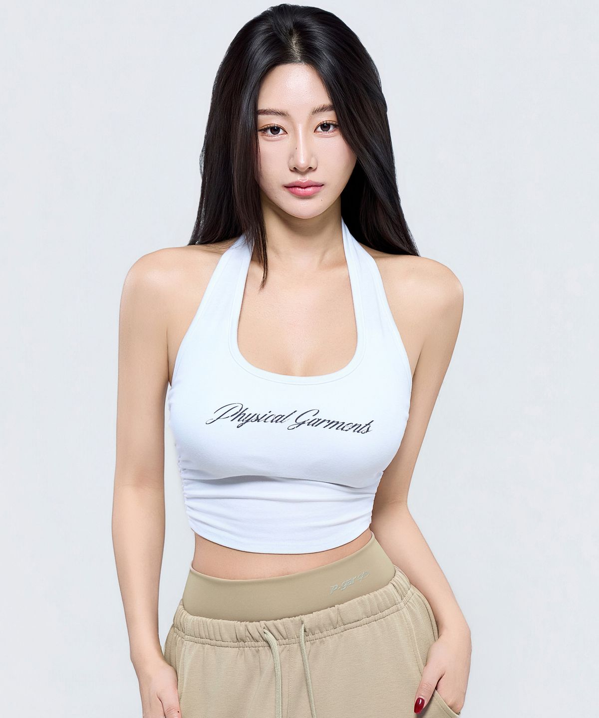 피지컬가먼츠(PHYSICAL GARMENTS) P5088 빈티지 로고 캡내장 홀터넥 나시 [4COLOR]