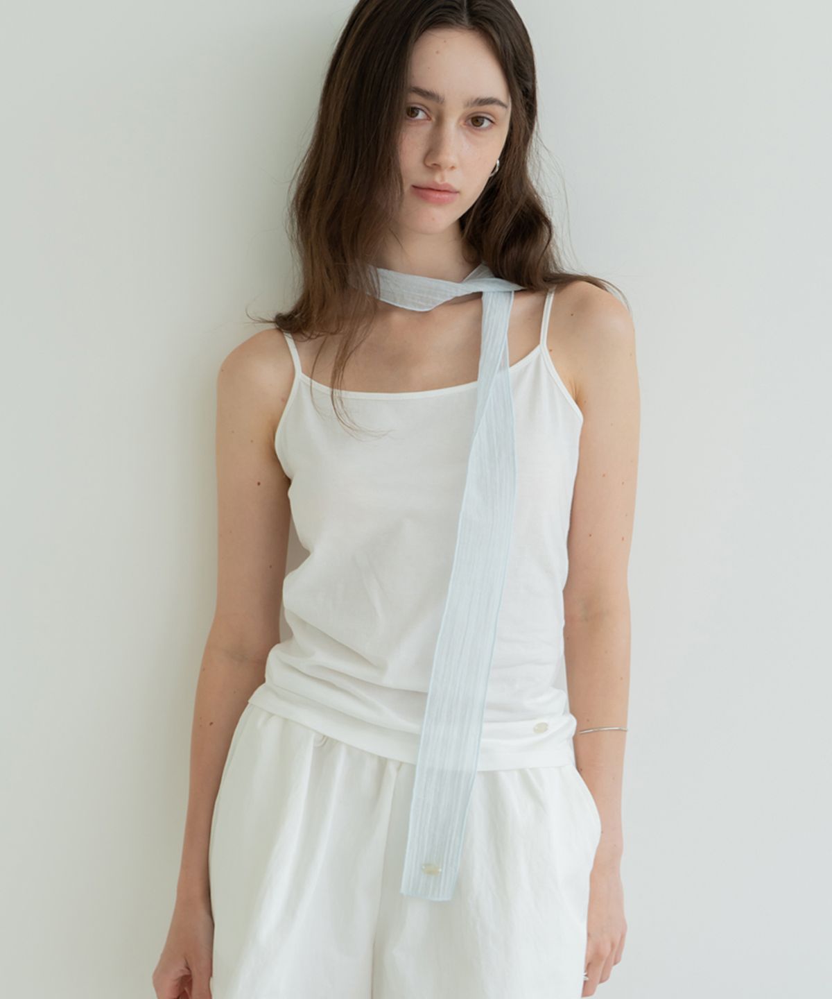 페르브(FERV) Stripe Sheer Scarf - Skyblue