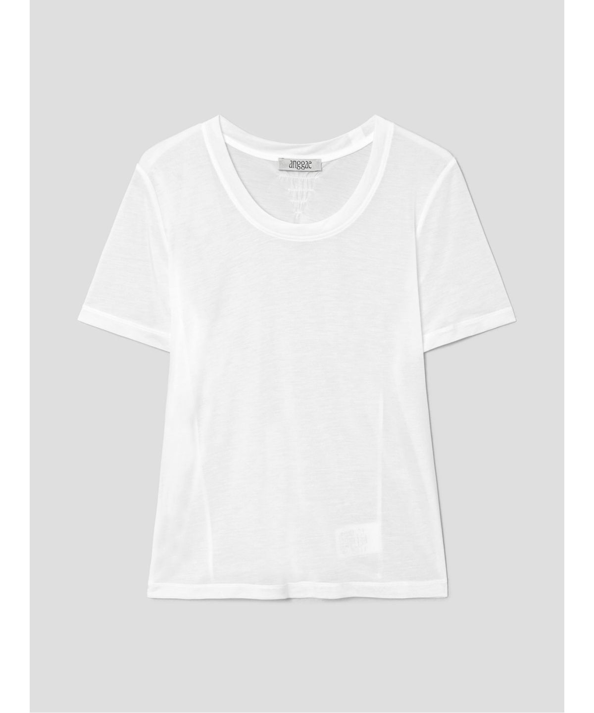 앙개(ANGGAE) Scoop Neck Short Sleeve TShirt  White