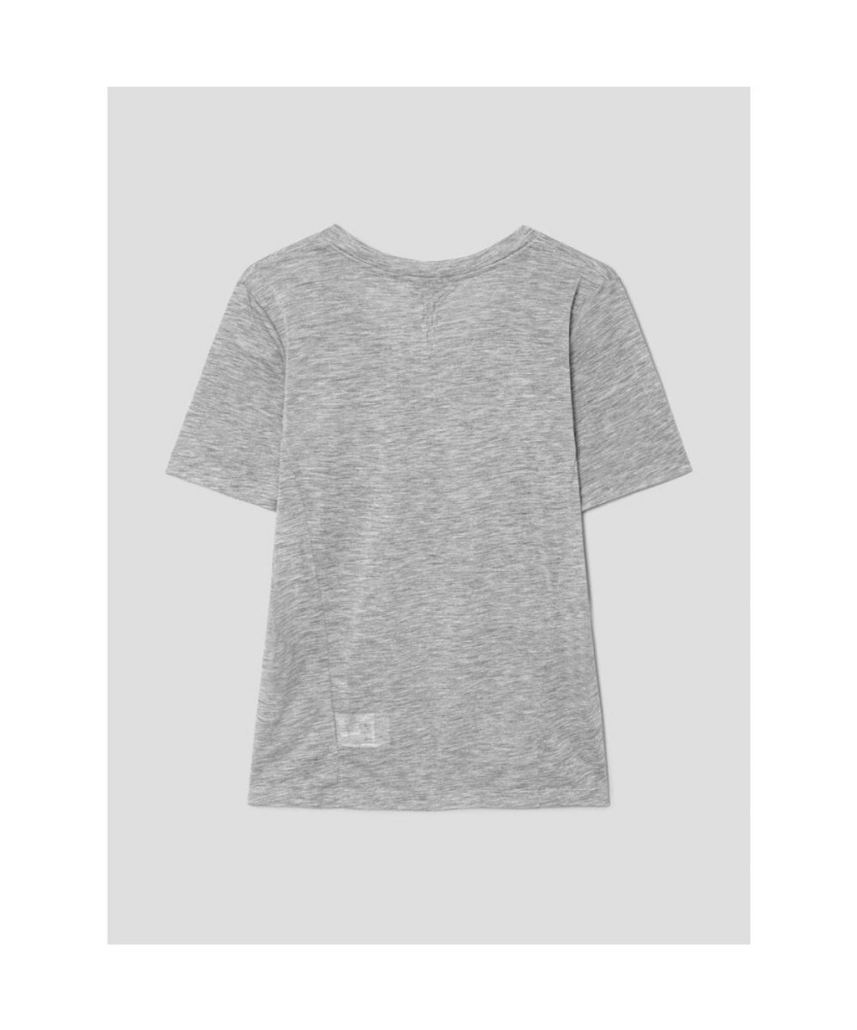 앙개(ANGGAE) Scoop Neck Short Sleeve TShirt  Grey