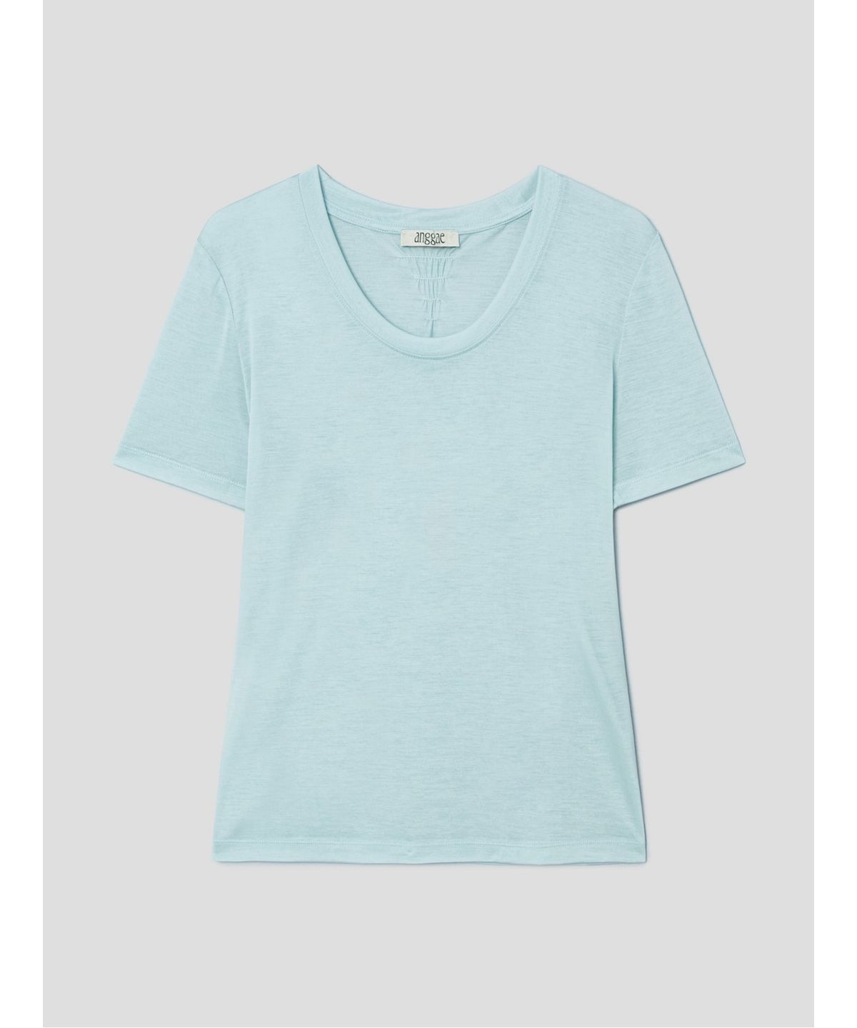 앙개(ANGGAE) Scoop Neck Short Sleeve TShirt  Sky Blue