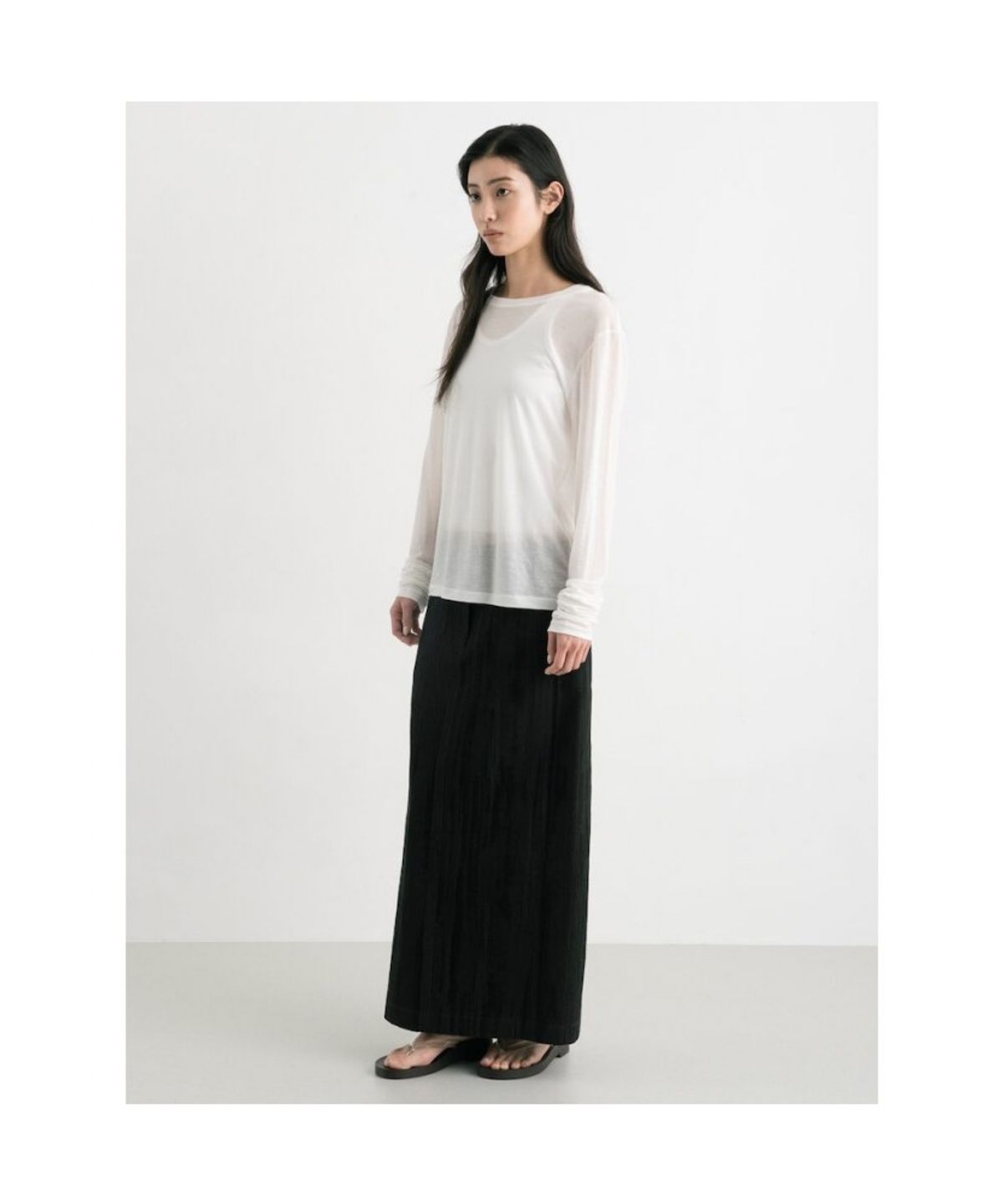 앙개(ANGGAE) Sheer TShirt  White