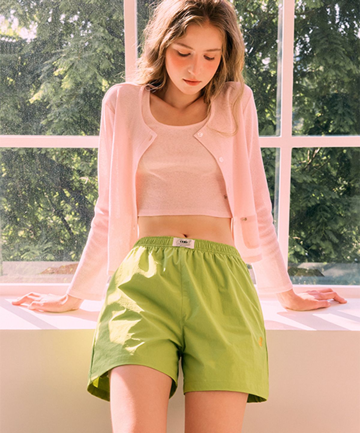 세이드(CEID) [uni] 나일론 스판 스윔 쇼츠 팬츠_올리브 그린