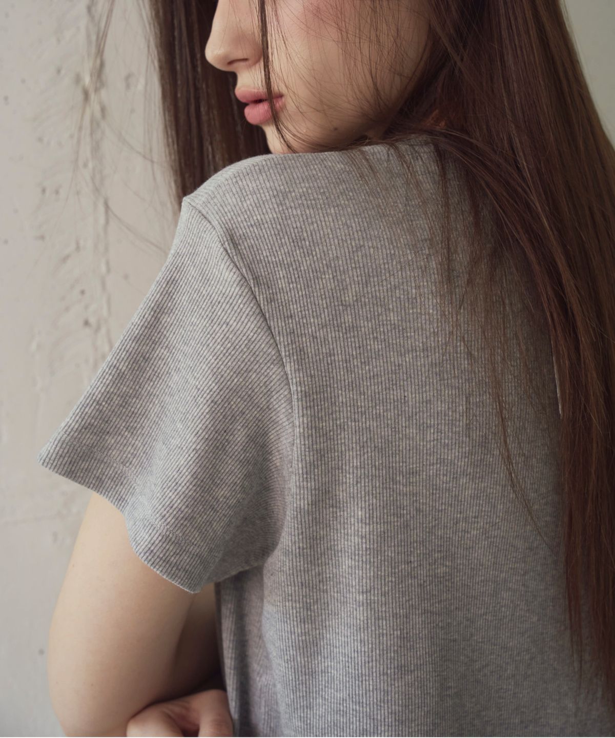 오브유이(AUBE UE) [5color] 라운드 골지 티셔츠