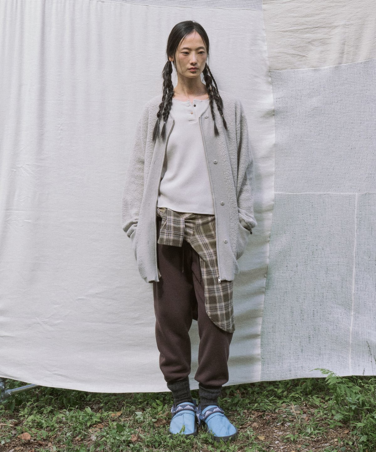 모노크롬(MONOCHROME) shotimee cardigan (light gray)