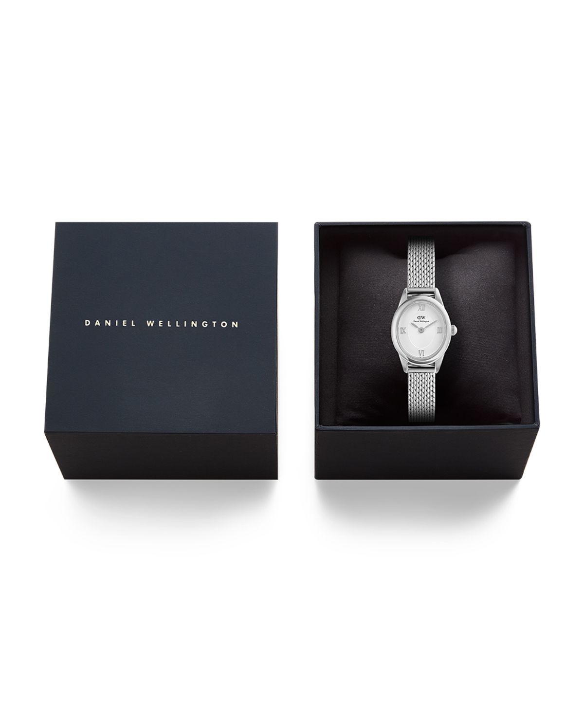 다니엘 웰링턴(DANIEL WELLINGTON) OPHELIA MINI 실버 메시 오벌 여성 데일리 손목시계