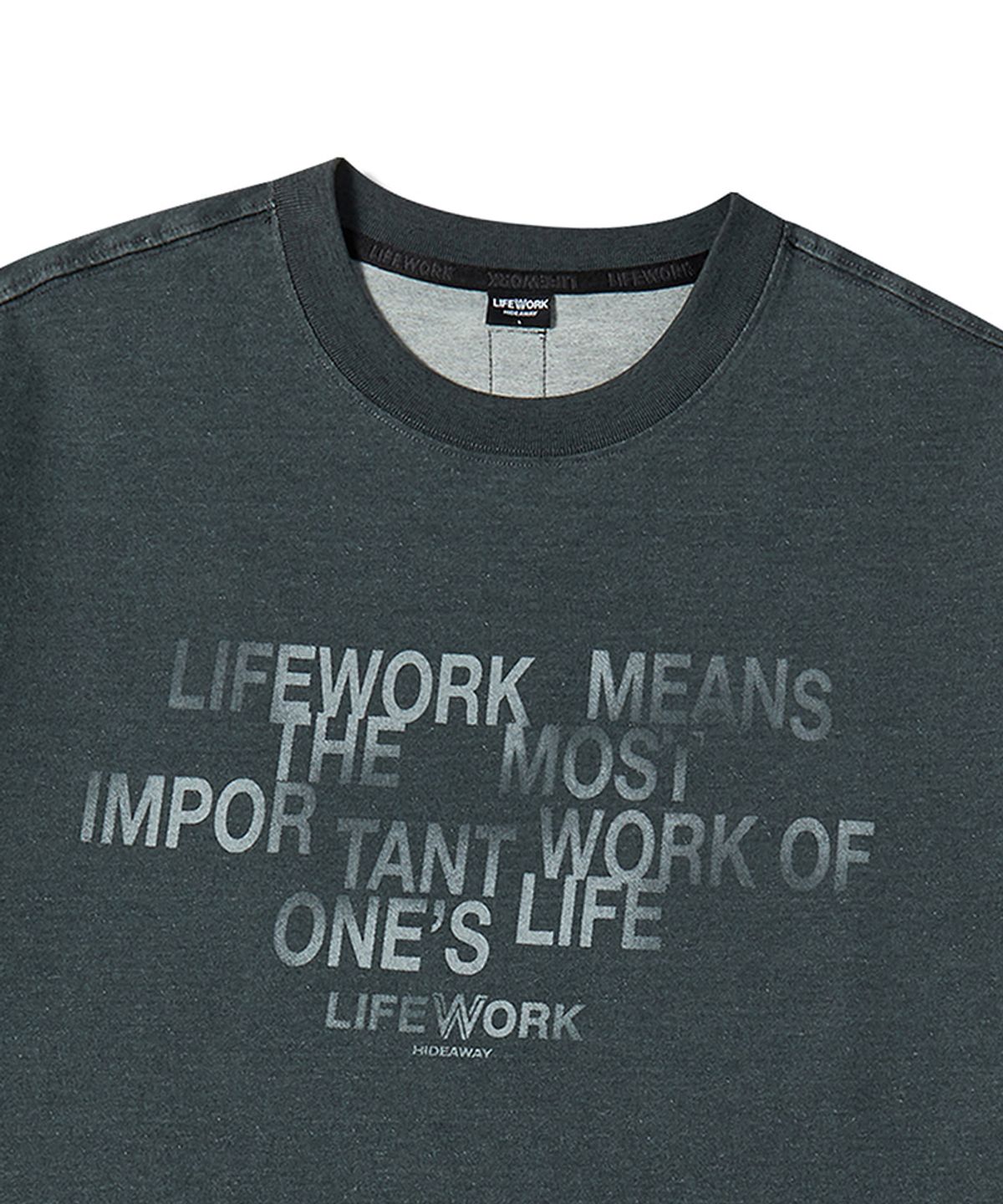 라이프워크(LIFEWORK) 빈티지 그라데이션 로고 반팔 티셔츠