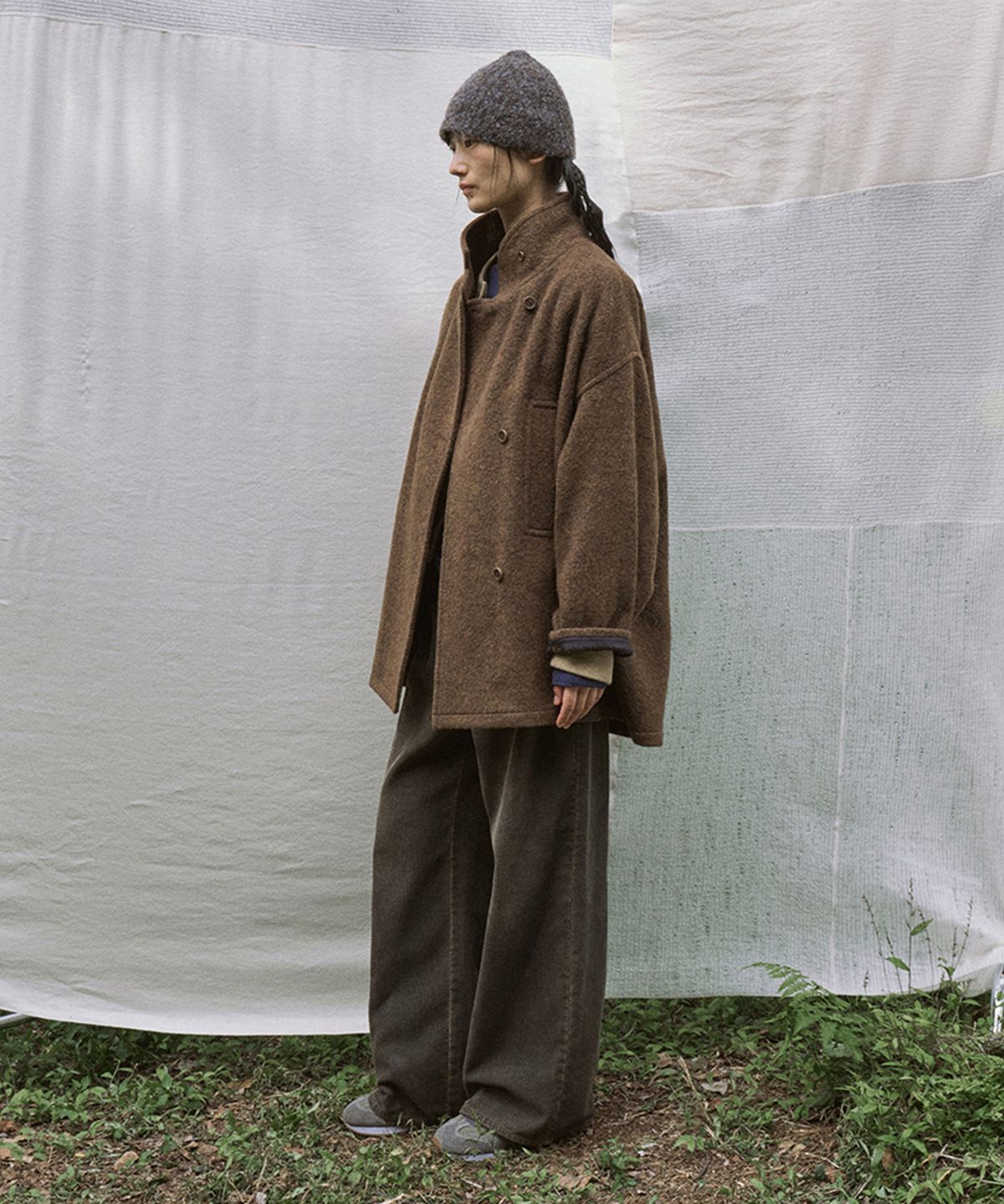 모노크롬(MONOCHROME) beika high neck coat (brown)