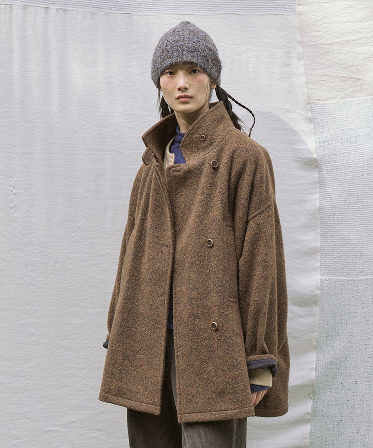 모노크롬(MONOCHROME) beika high neck coat (brown)