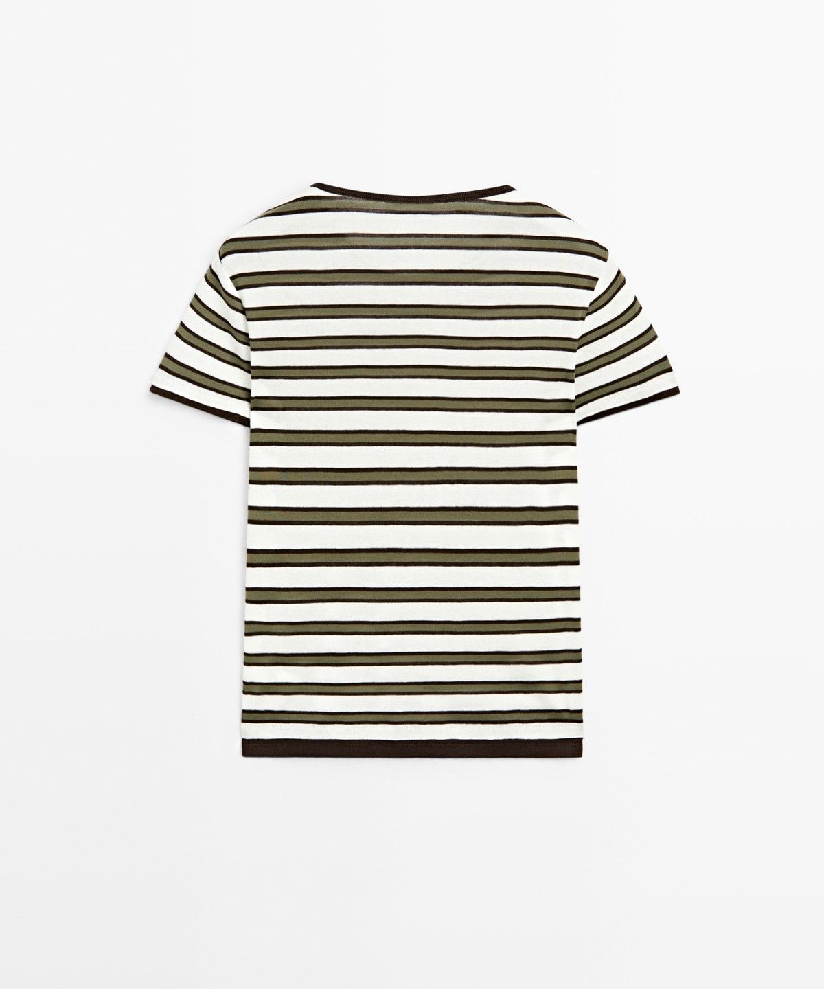 마시모두띠(MASSIMO DUTTI) 100% 코튼 반팔 스트라이프 티셔츠
