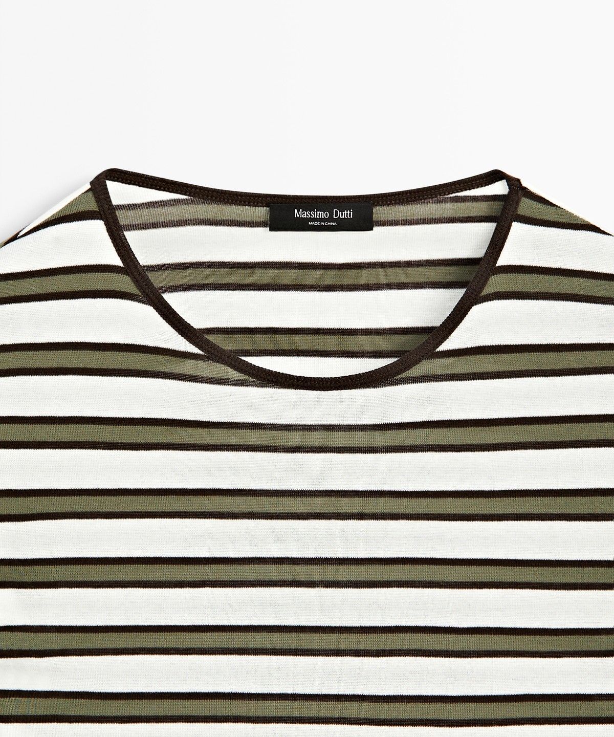 마시모두띠(MASSIMO DUTTI) 100% 코튼 반팔 스트라이프 티셔츠