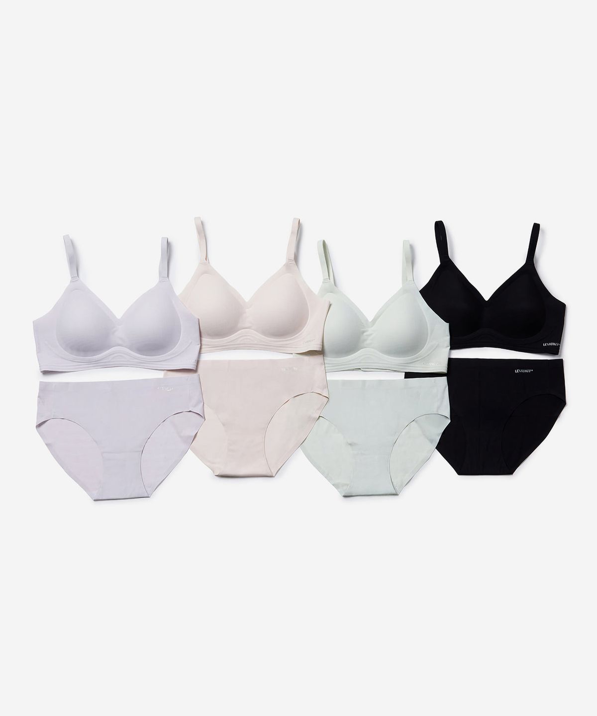 레브렌스(LEVRENCE) (핏 리뉴얼) 45g 에어핀 브라&팬티 세트_ 피치베이지