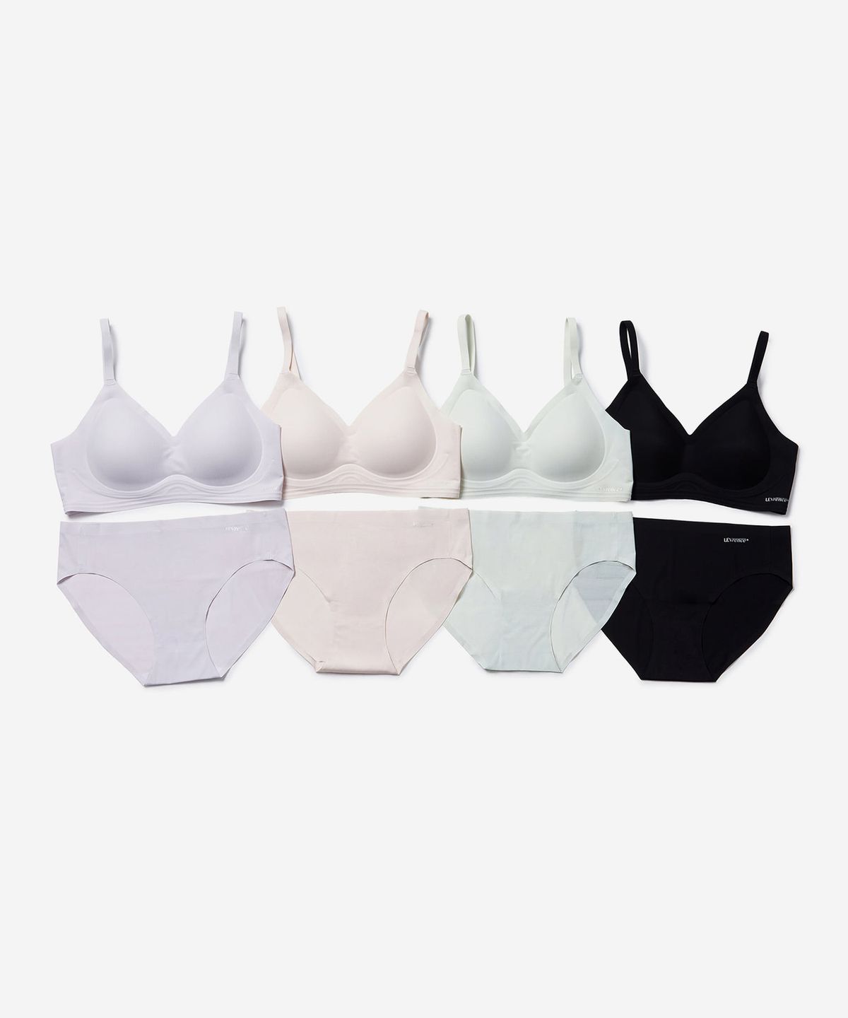 레브렌스(LEVRENCE) (핏 리뉴얼) 45g 에어핀 브라&팬티 세트_ 피치베이지