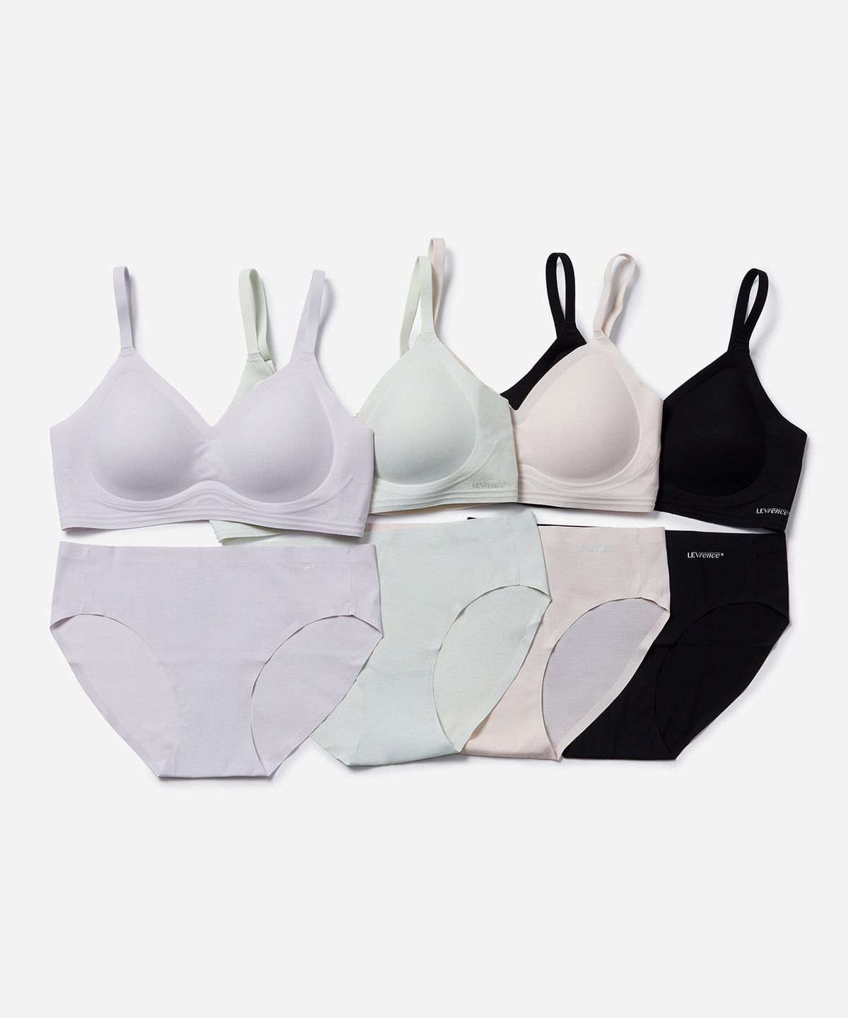레브렌스(LEVRENCE) (핏 리뉴얼) 45g 에어핀 브라&팬티 세트_ 피치베이지
