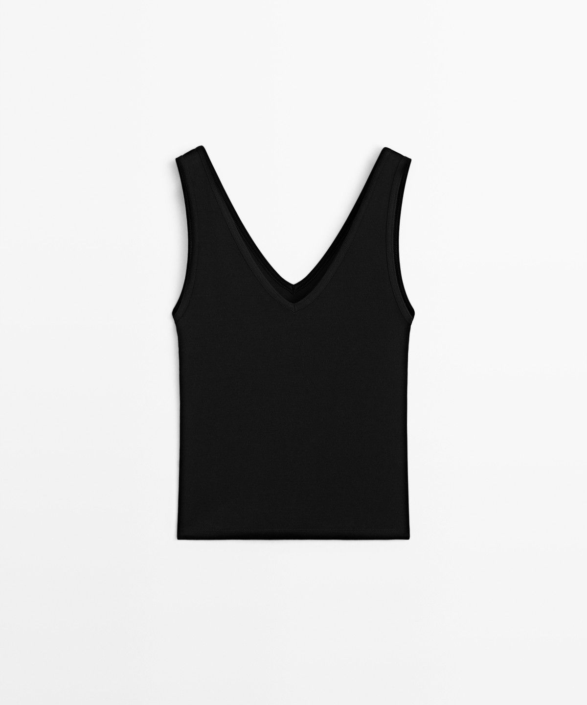 마시모두띠(MASSIMO DUTTI) 코튼 블렌드 슬리브리스 탑