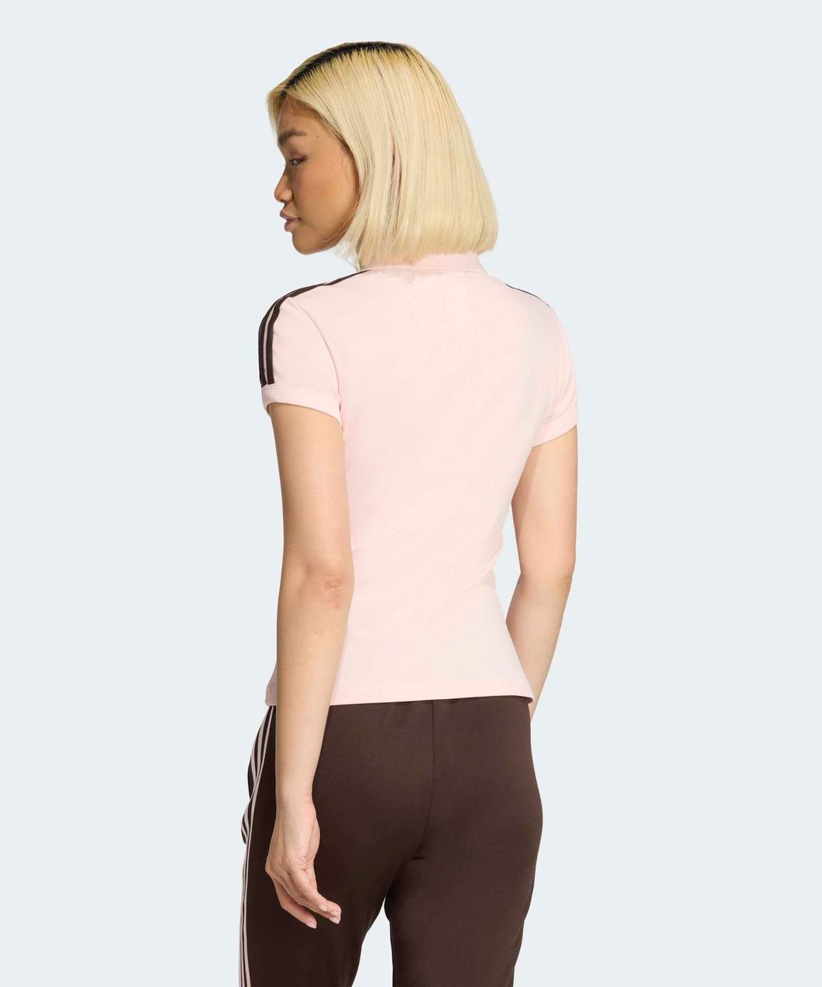 아디다스(ADIDAS) 3-스트라이프 폴로 - 샌디핑크:아우라커피 / KD3699