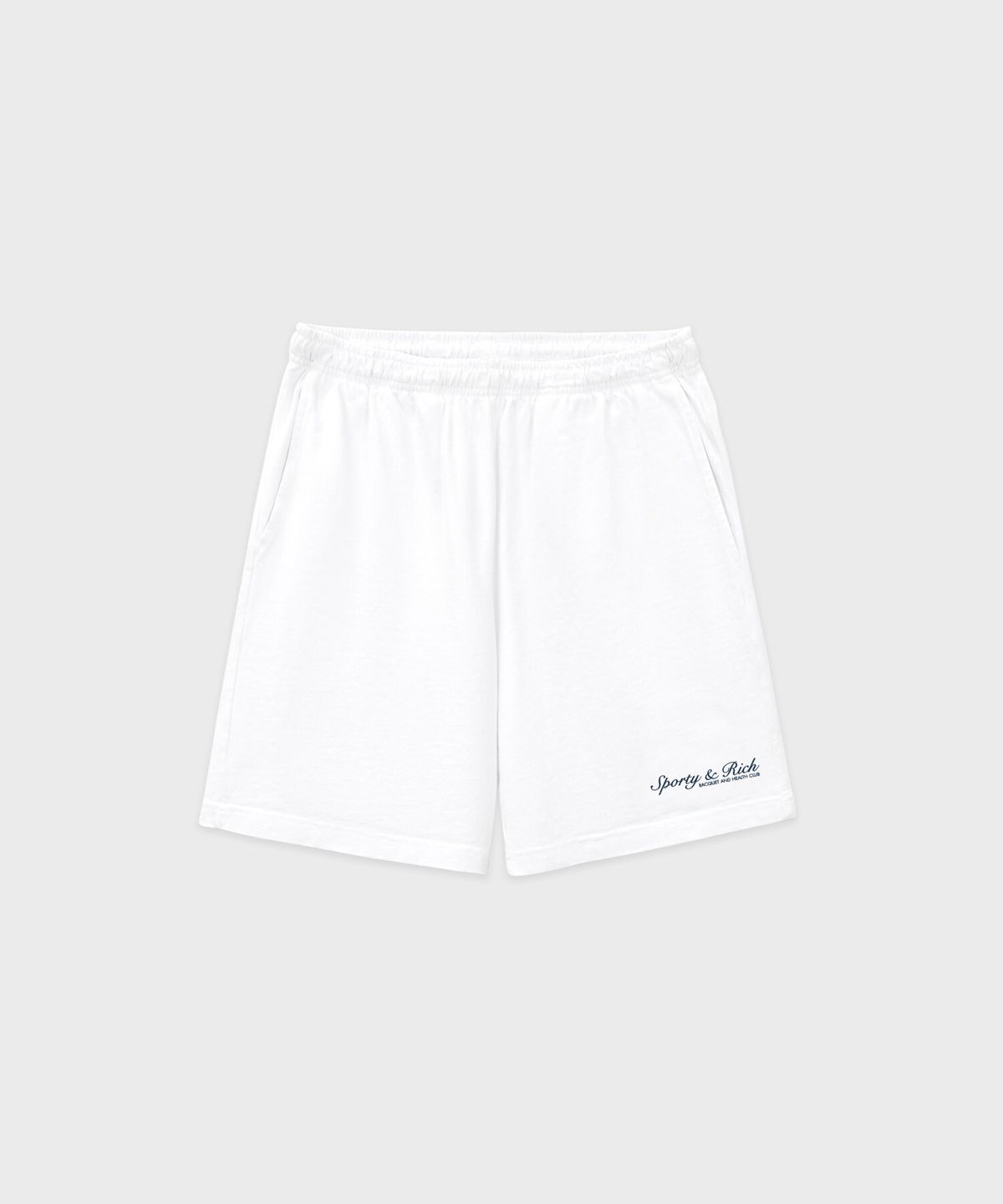 스포티앤리치(SPORTY&RICH) 시라큐스 짐 쇼츠 남여공용 - 화이트 R265AU7003
