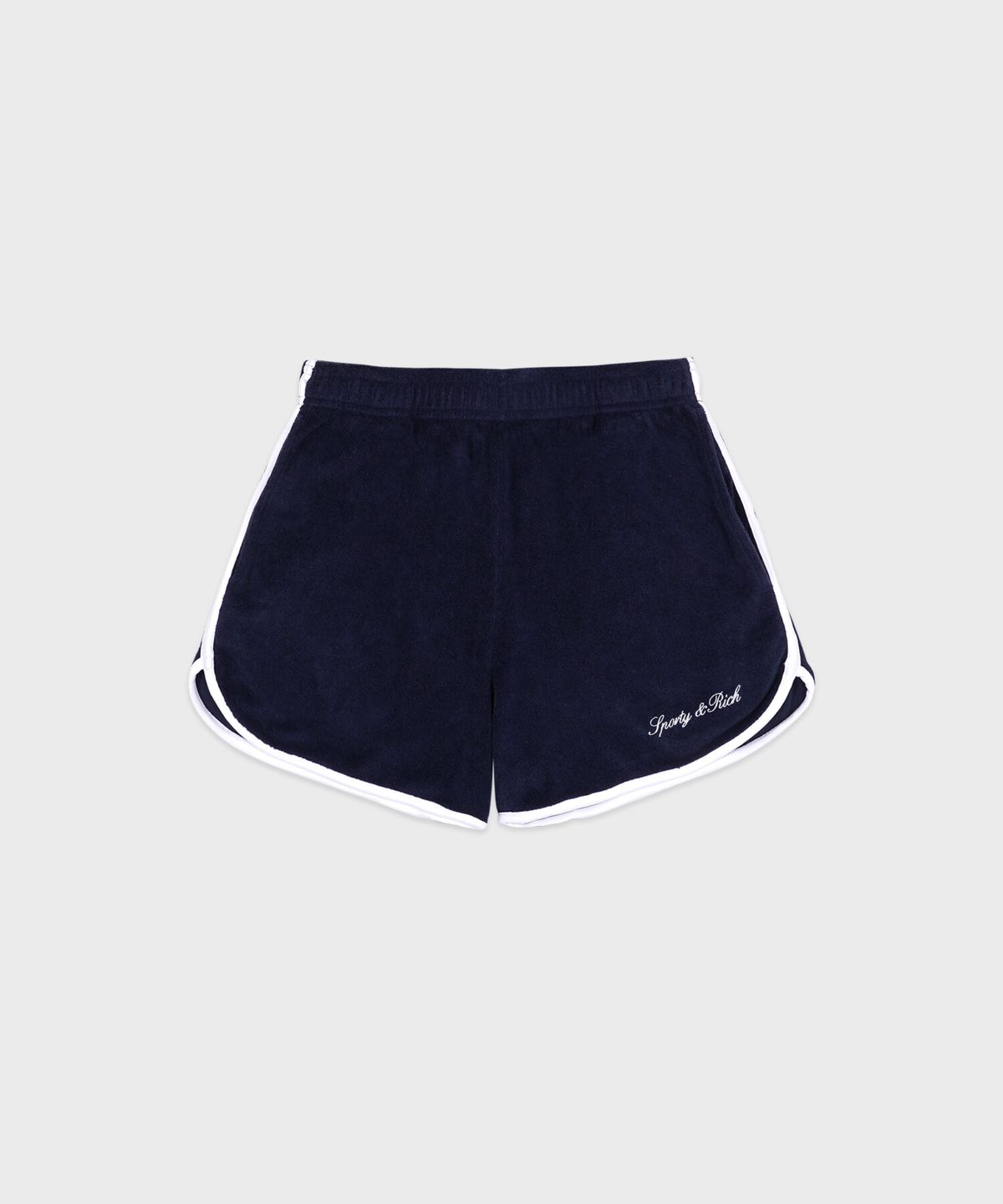 스포티앤리치(SPORTY&RICH) 시그니쳐 로고 테리 쇼츠 - 네이비 R265AW7008