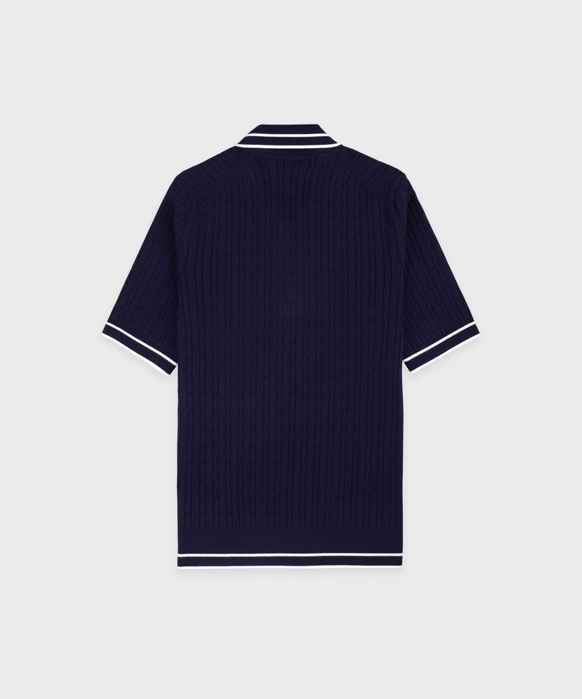 스포티앤리치(SPORTY&RICH) 시그니쳐 로고 미니 케이블 폴로 - 네이비 R265AW2008