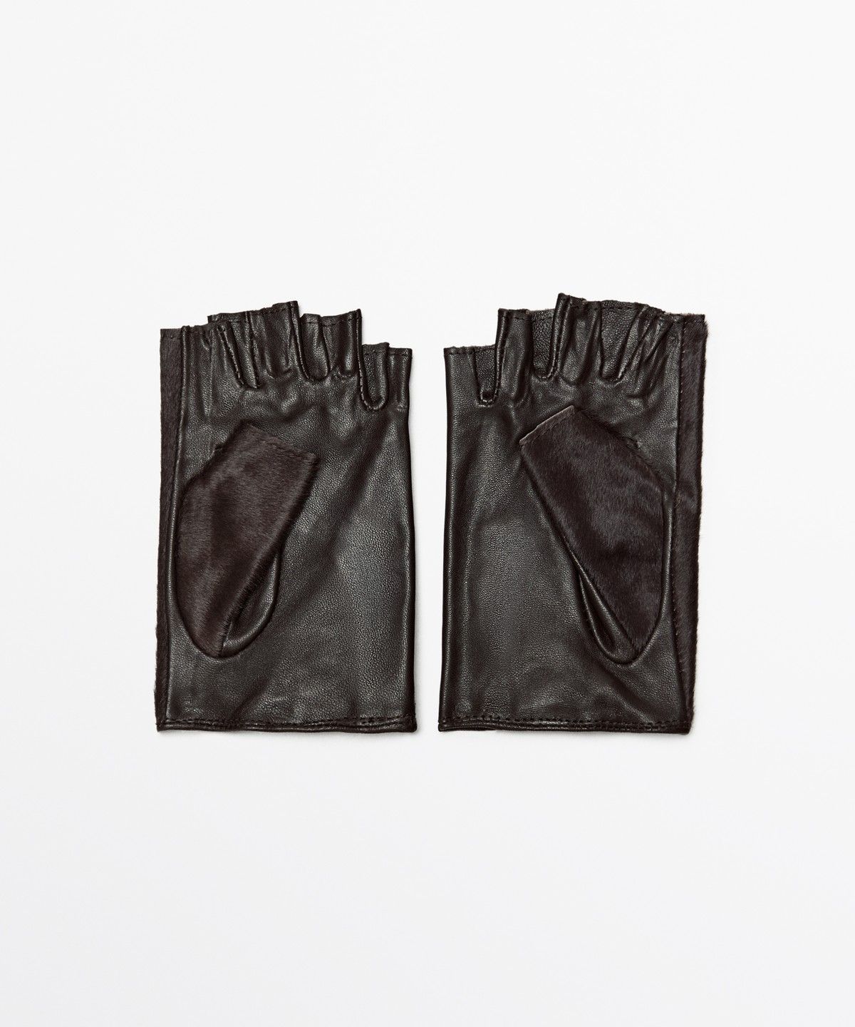 마시모두띠(MASSIMO DUTTI) 바이커 스타일 퍼 레더 장갑