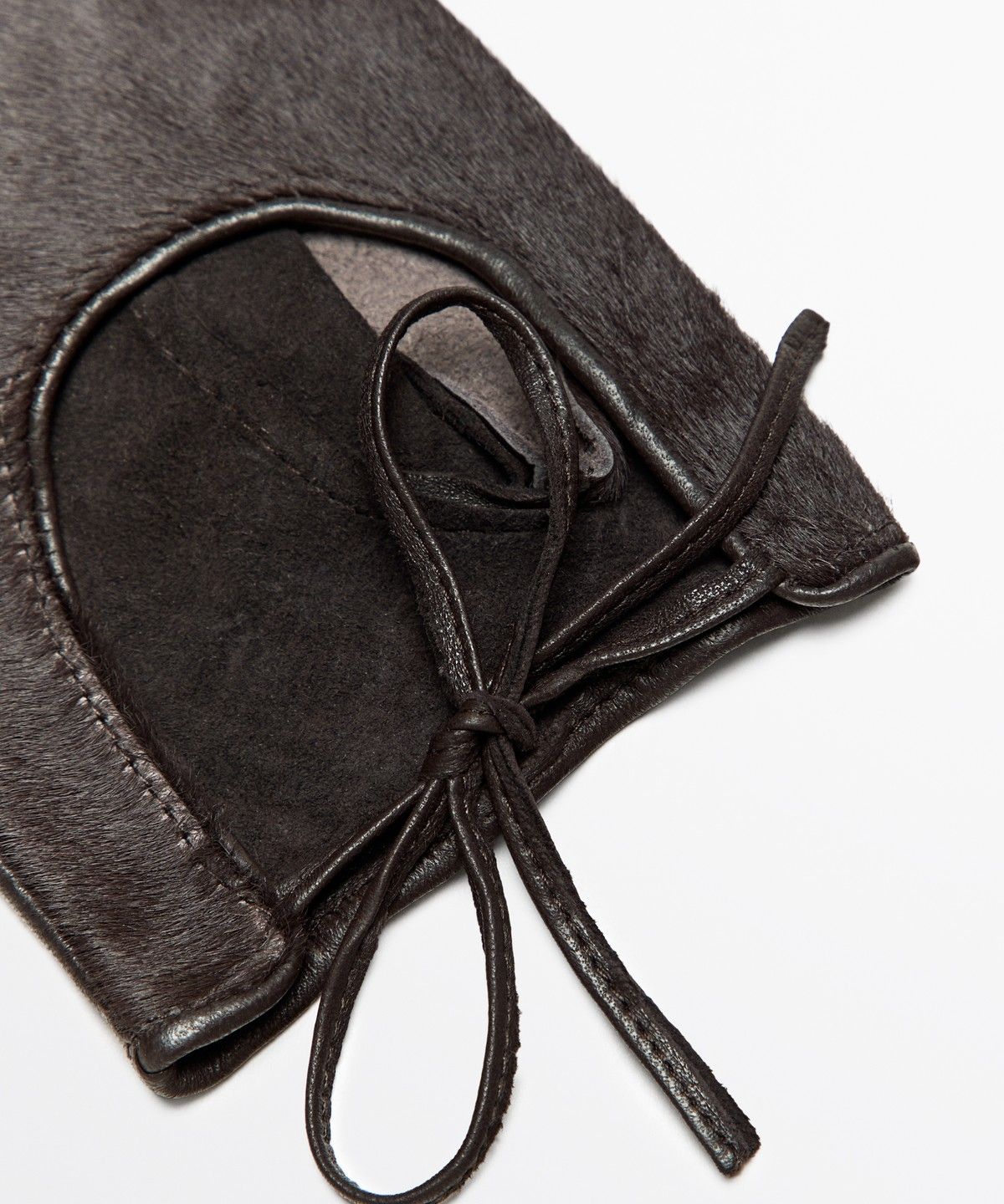 마시모두띠(MASSIMO DUTTI) 바이커 스타일 퍼 레더 장갑